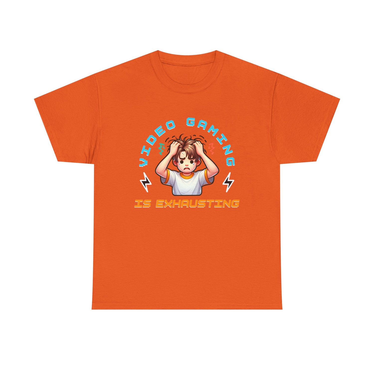 Gaming T‑Shirt — "Video Gaming Is Exhausting" Cute Anime Gamer Tee