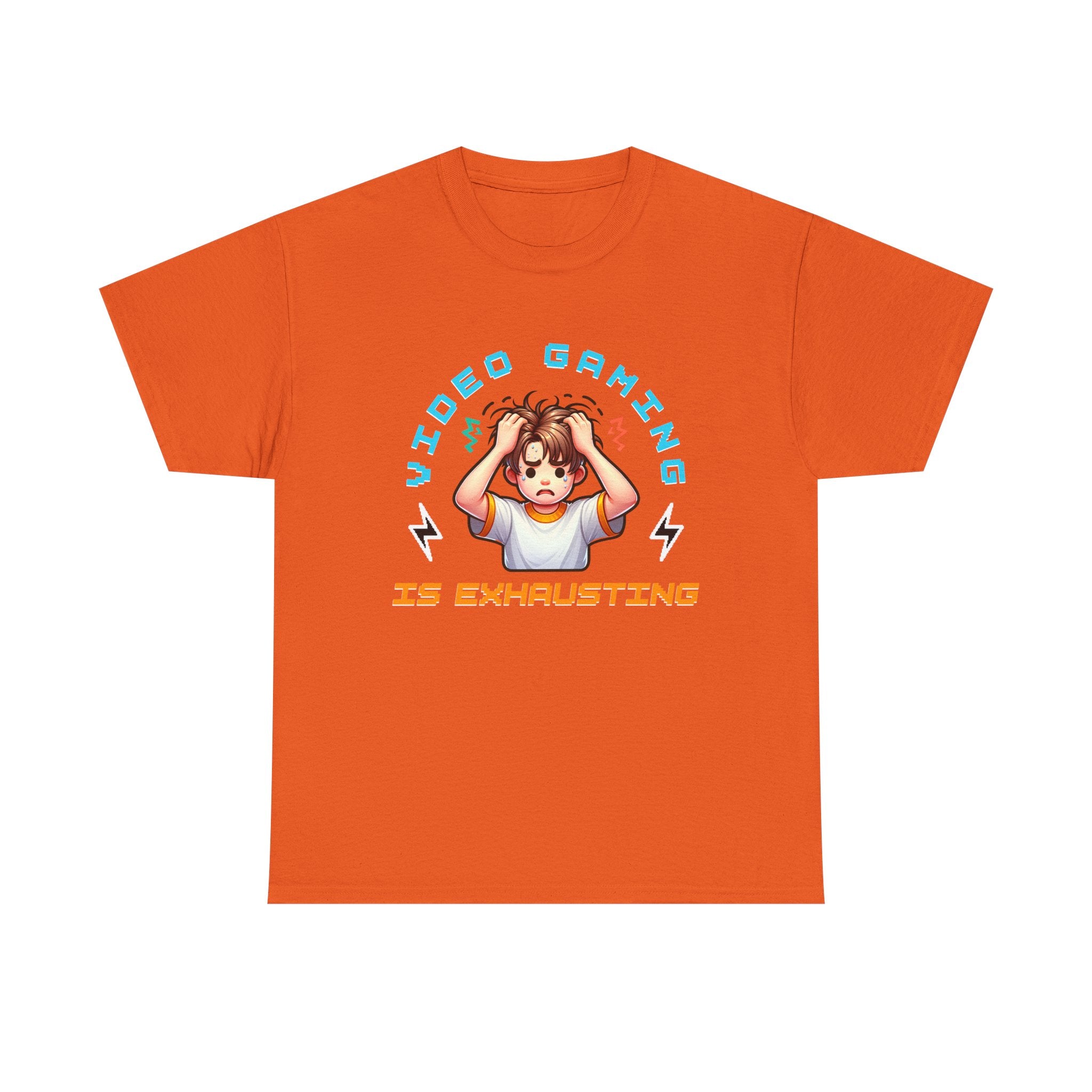 Gaming T‑Shirt — "Video Gaming Is Exhausting" Cute Anime Gamer Tee