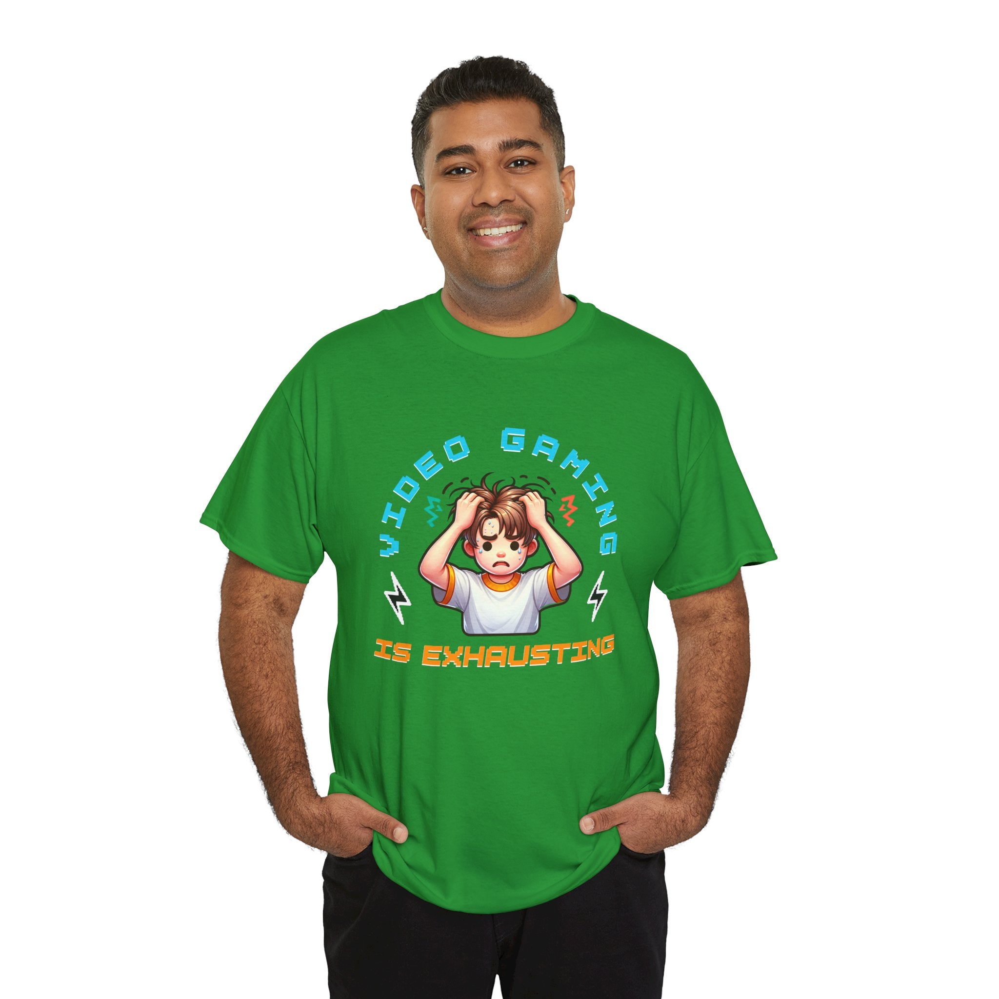 Gaming T‑Shirt — "Video Gaming Is Exhausting" Cute Anime Gamer Tee