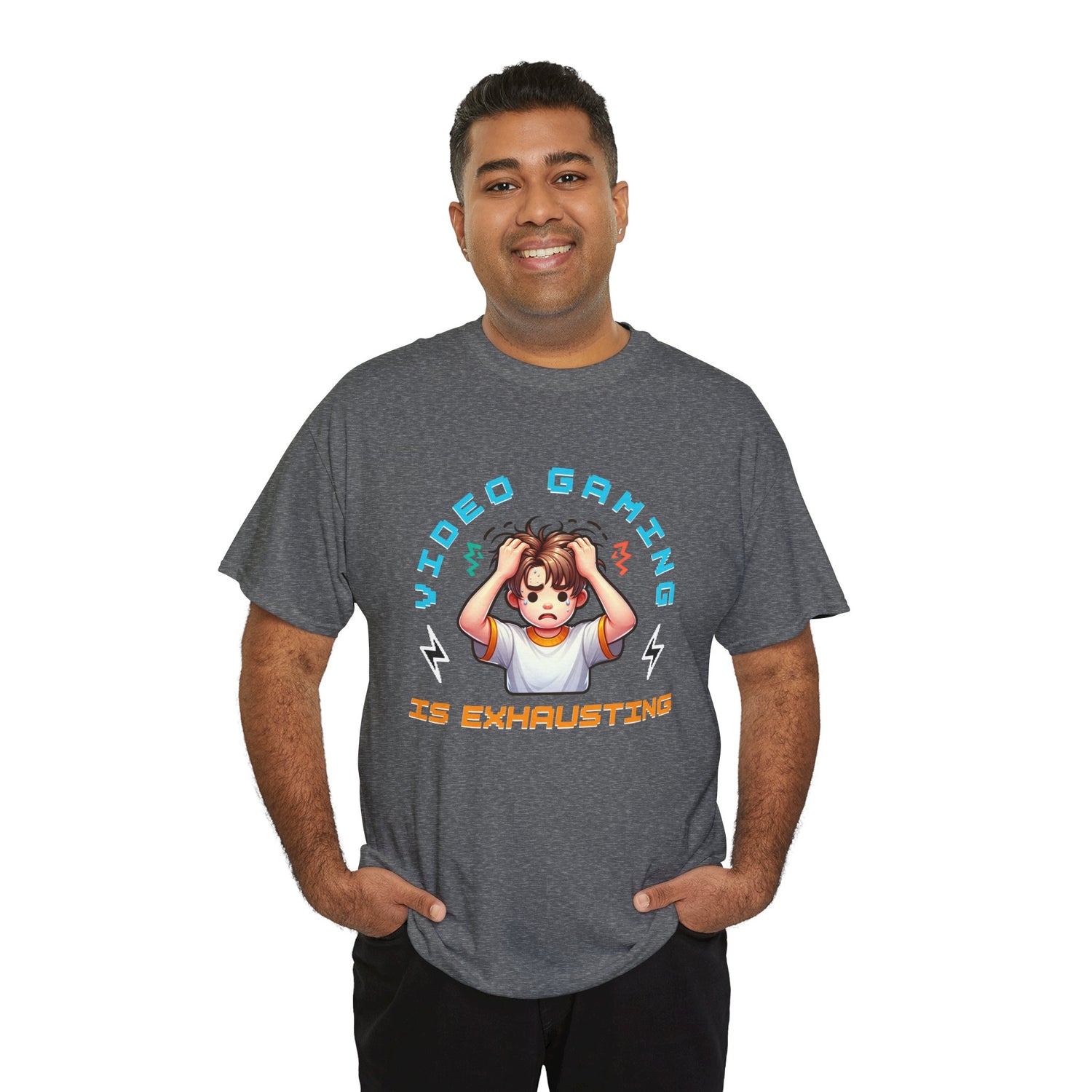 Gaming T‑Shirt — "Video Gaming Is Exhausting" Cute Anime Gamer Tee