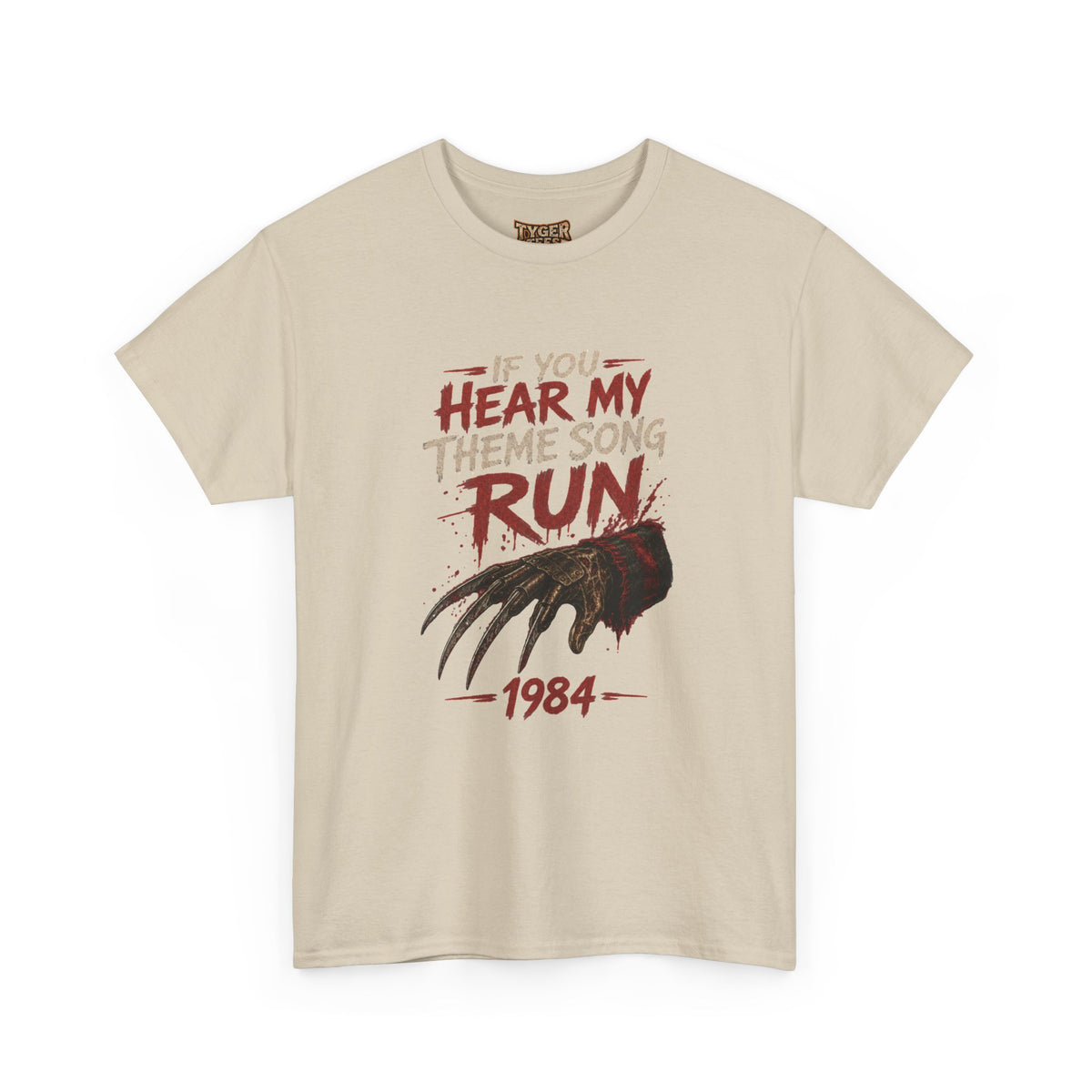 Horror Movie Tee — "If You Hear My Theme Song Run" Freddy Graphic T-Shirt