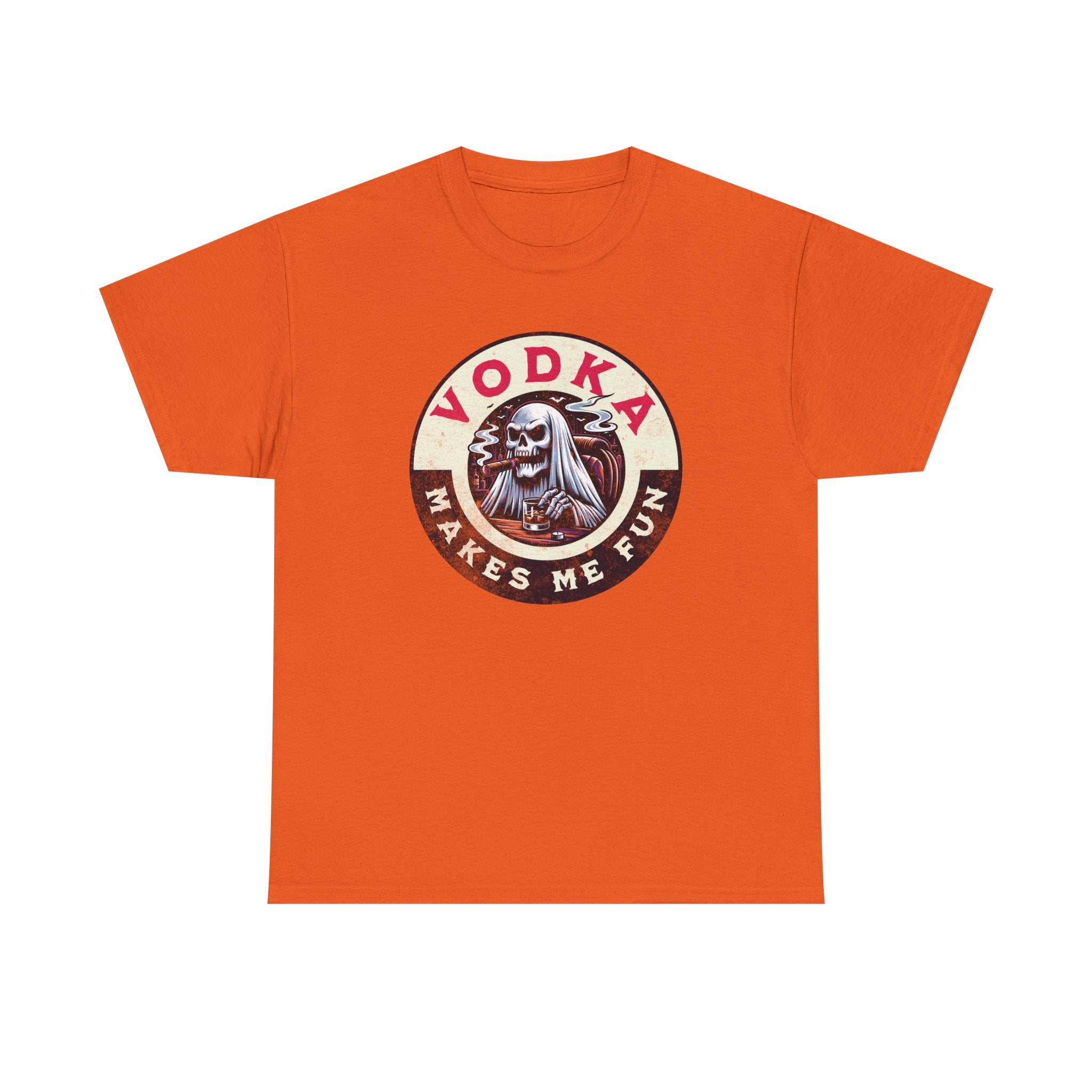 Vodka Makes Me Fun T-Shirt - Retro Skull Drinking Graphic Tee