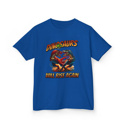 Kids Tee — "Dinosaurs Will Rise Again" Retro T-Rex Graphic