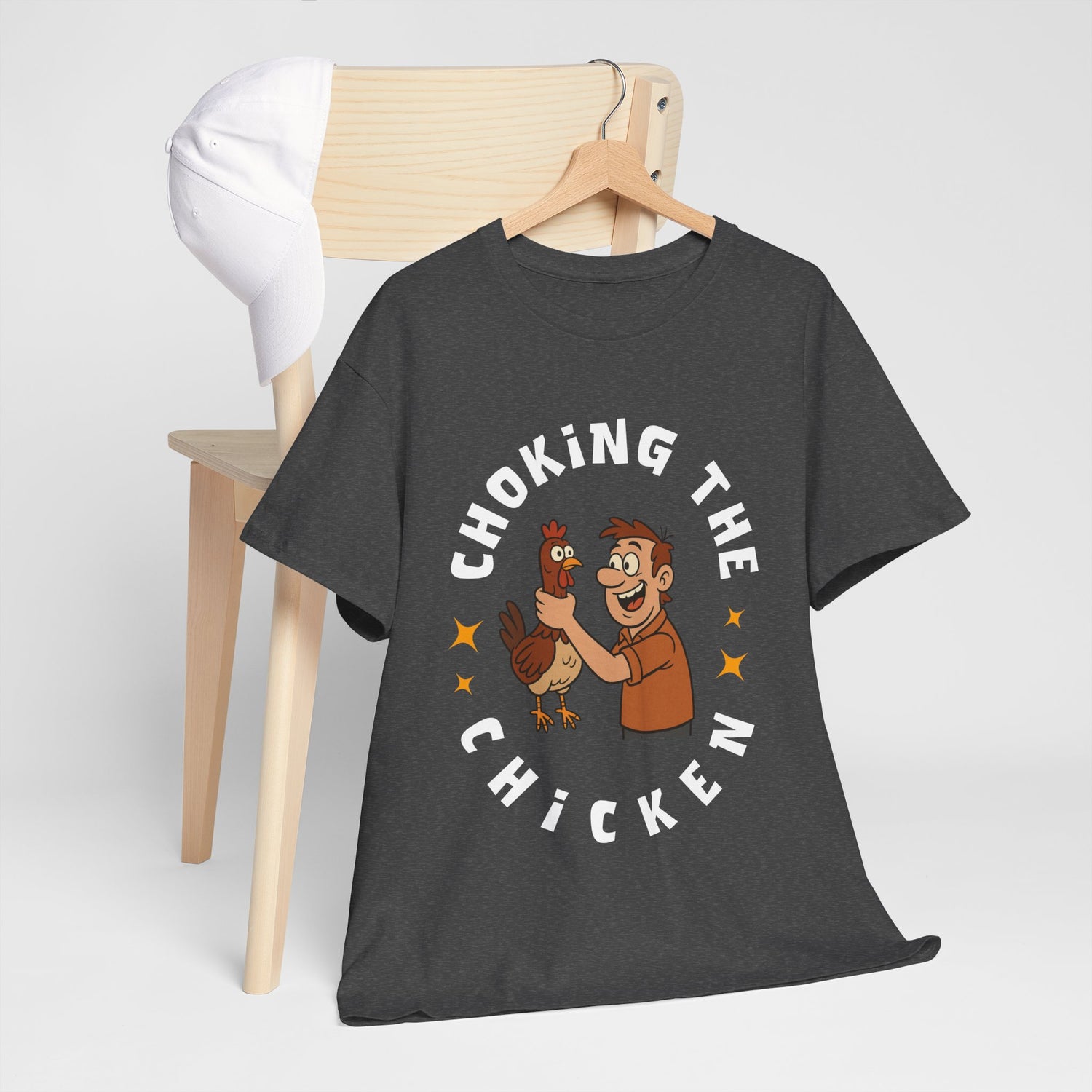 Choking the Chicken T-Shirt — Funny Retro Chicken Holding Graphic Tee