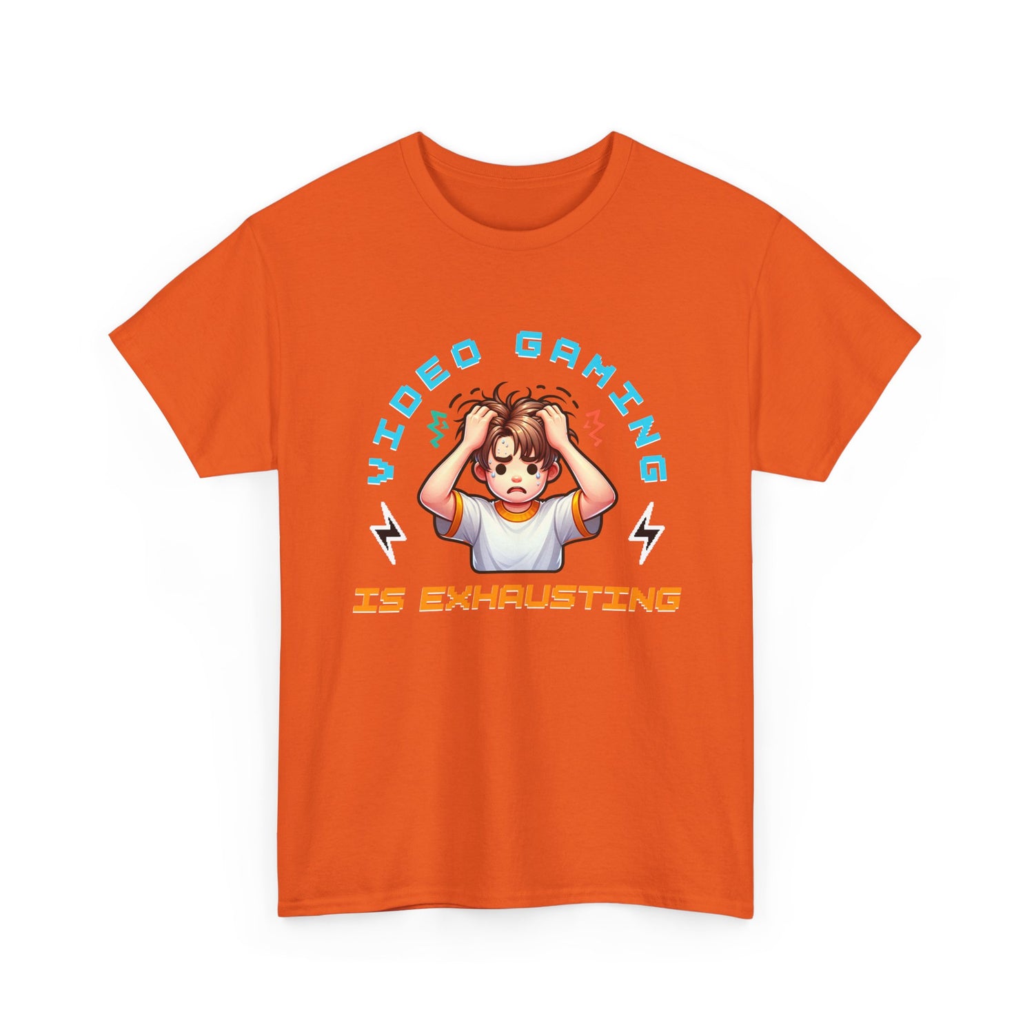 Gaming T‑Shirt — "Video Gaming Is Exhausting" Cute Anime Gamer Tee