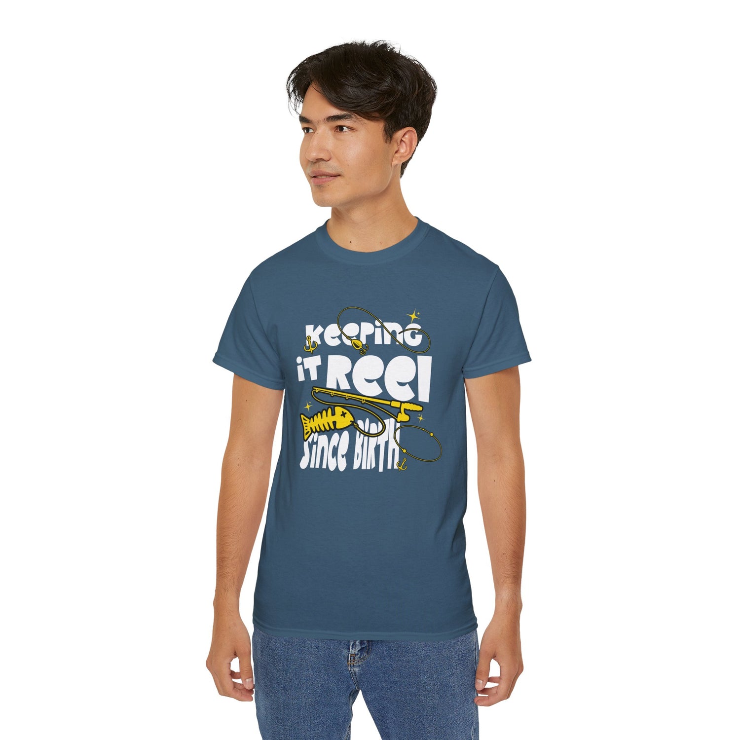 Keeping It Reel Since Birth Tee Cotton Fishing T-Shirt