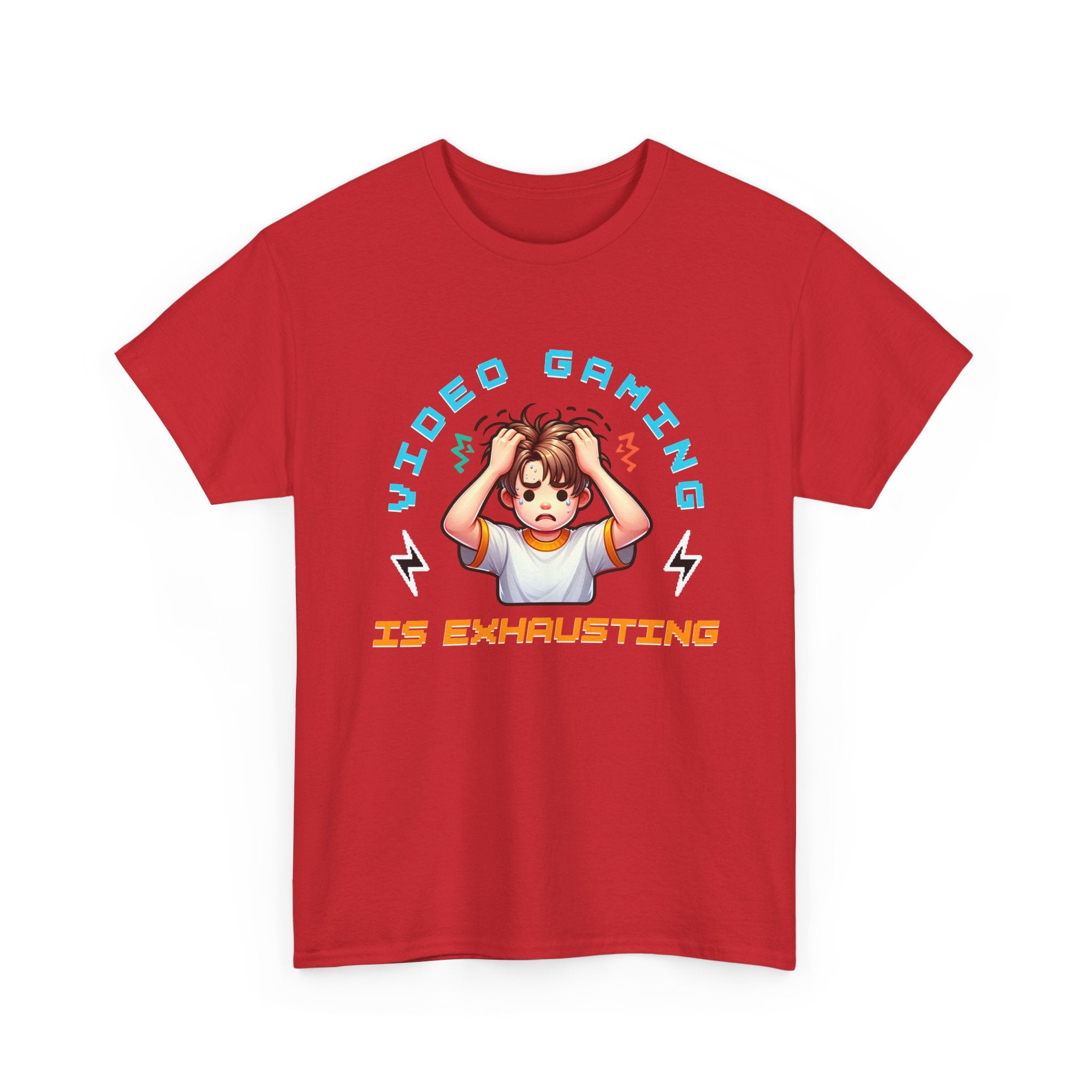 Gaming T‑Shirt — "Video Gaming Is Exhausting" Cute Anime Gamer Tee