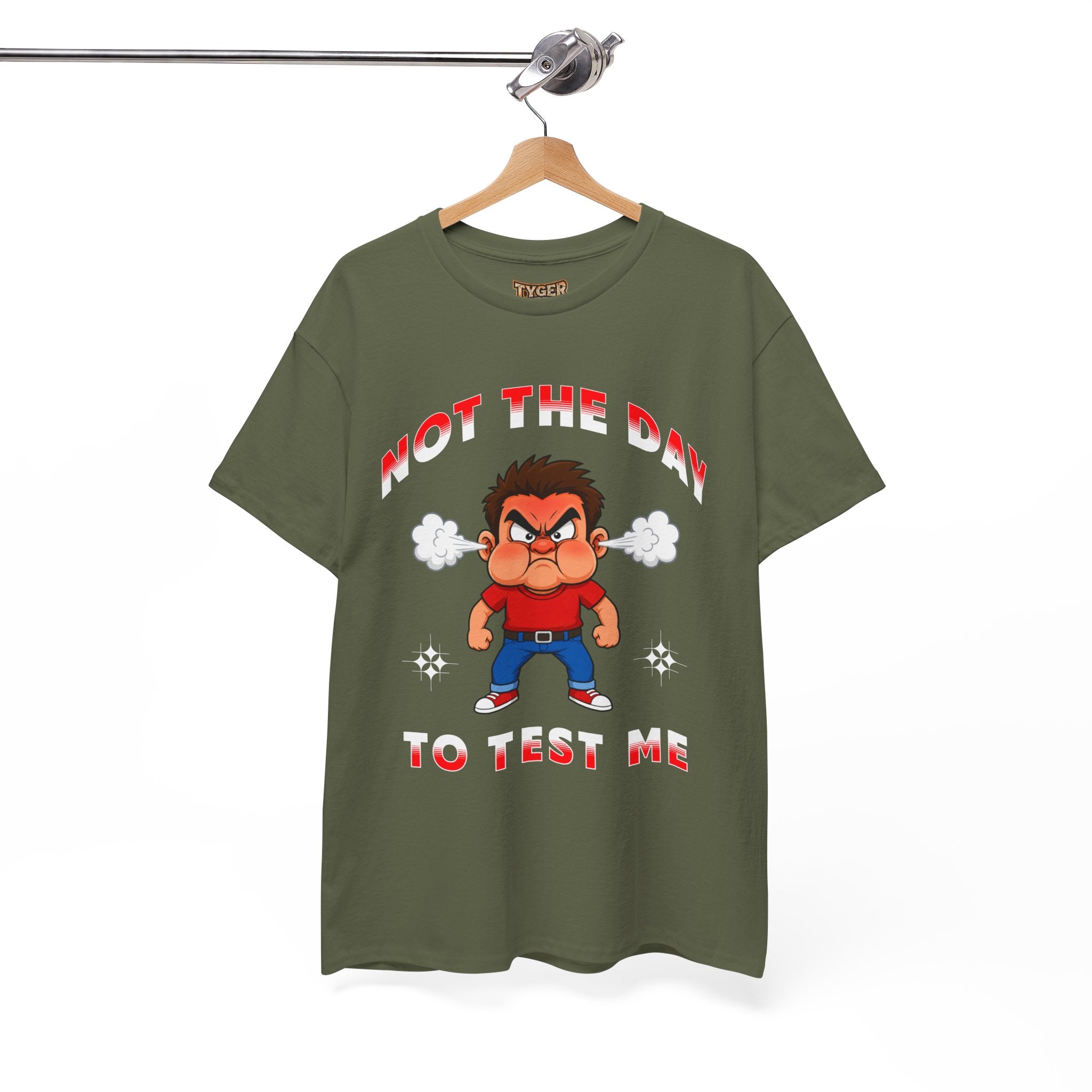Not The Day To Test Me – Funny Angry Cartoon T-Shirt
