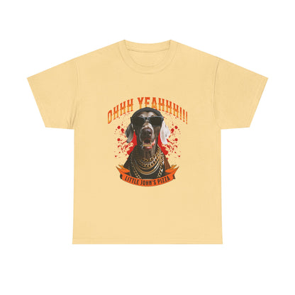 Little Johns Pizza Lover Unisex Tee, Ohhh Yeahhh Graphic Tee, Funny Dog T-Shirt, Food Lover Gift, Unisex Cotton Shirt