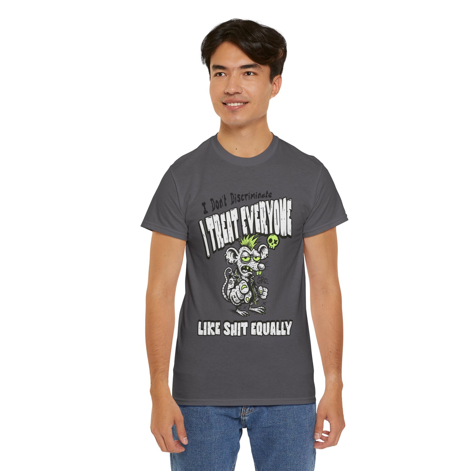 I Treat Everyone Like Shit Equally - Rude Rat Graphic Tee