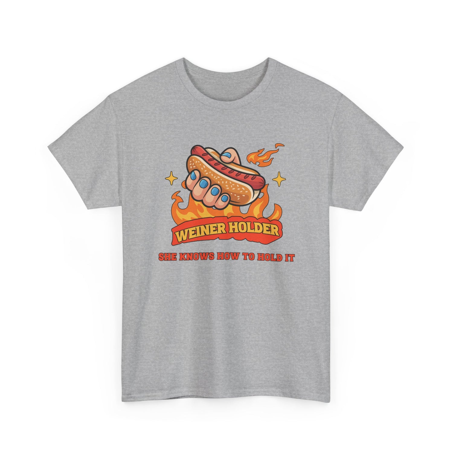 Funny Hot Dog T-Shirt — Weiner Holder Adult-Themed Tee