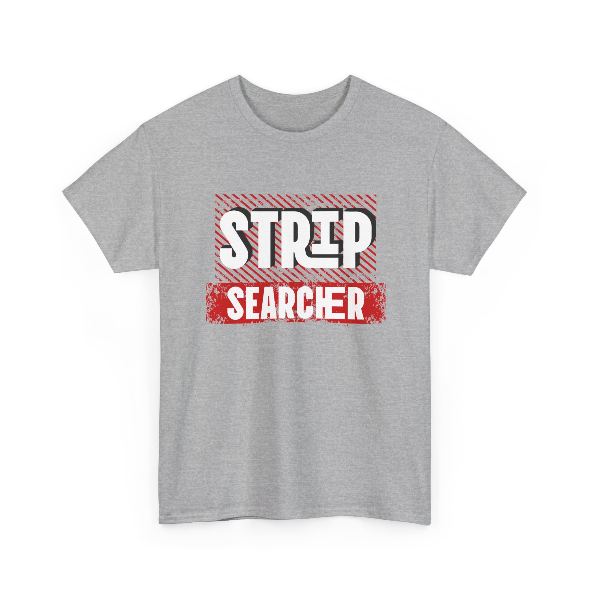 Step Searcher Graphic Tee — Vintage Red Stamped Design