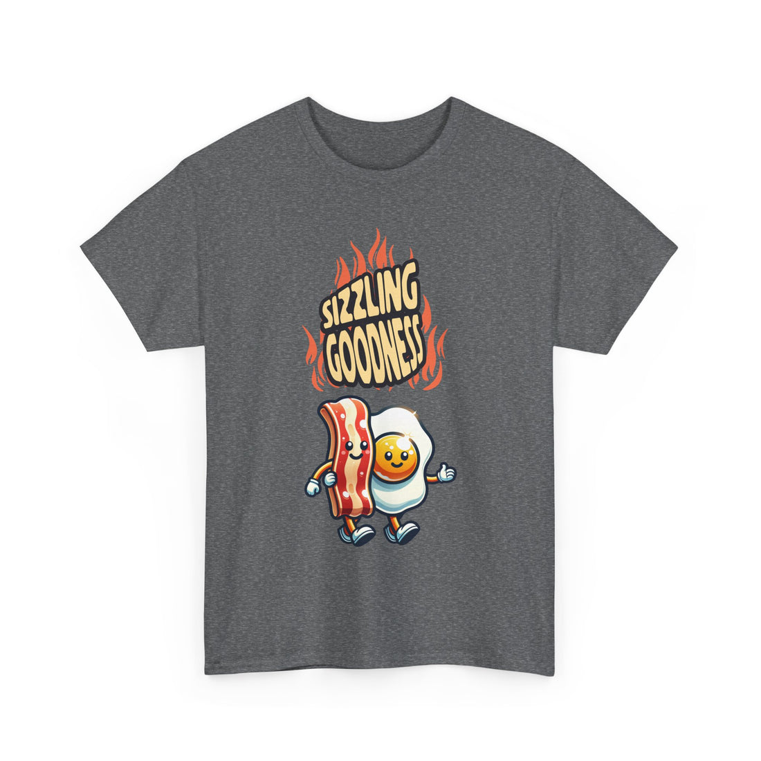 Sizzling Goodness Breakfast T-Shirt — Bacon &amp; Egg Cartoon Tee