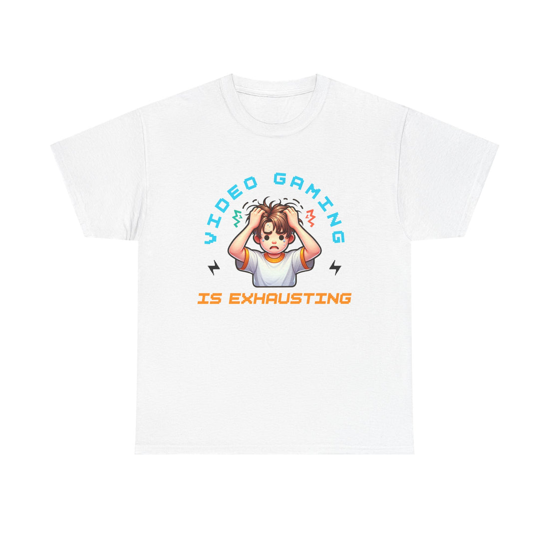 Gaming T‑Shirt — "Video Gaming Is Exhausting" Cute Anime Gamer Tee