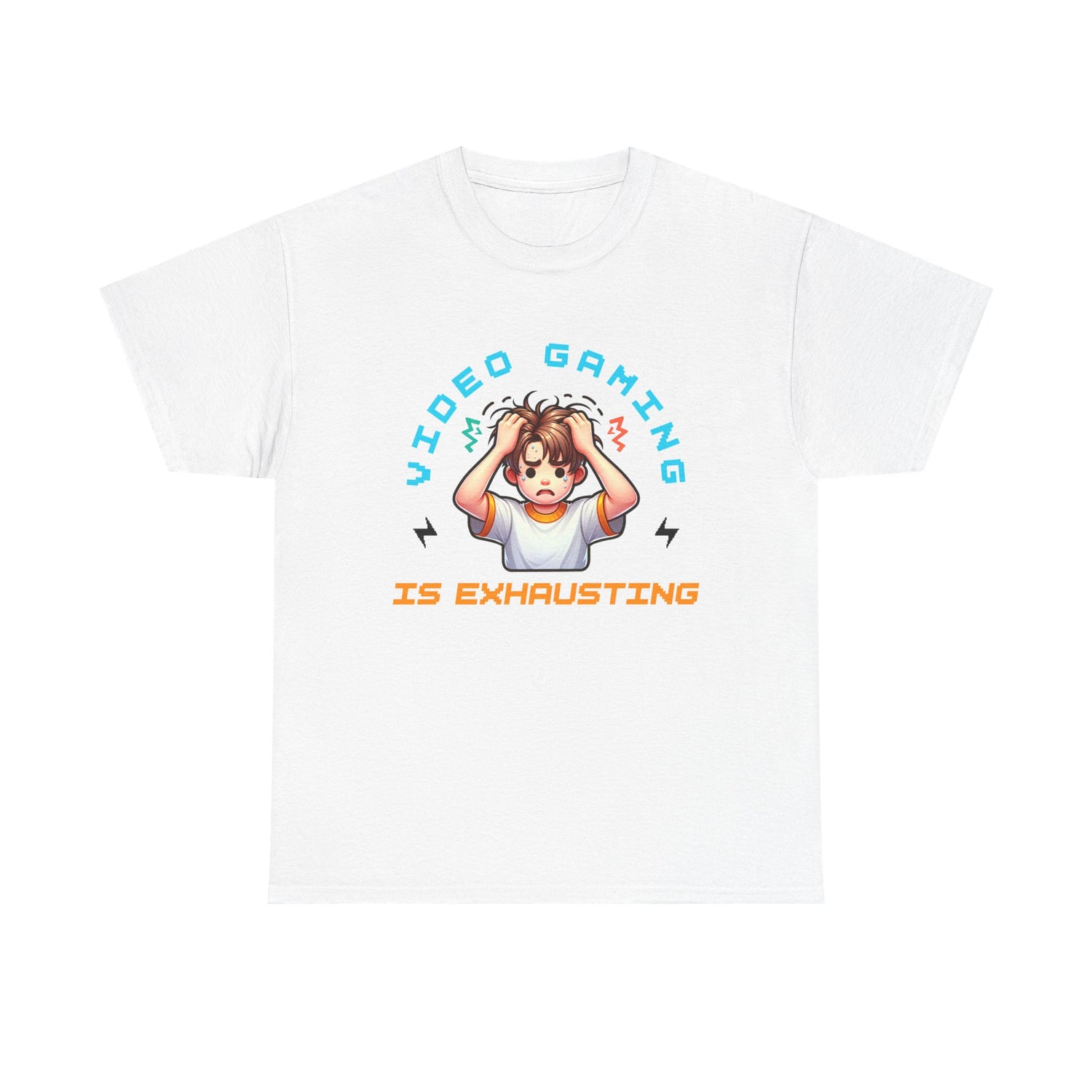 Gaming T‑Shirt — "Video Gaming Is Exhausting" Cute Anime Gamer Tee