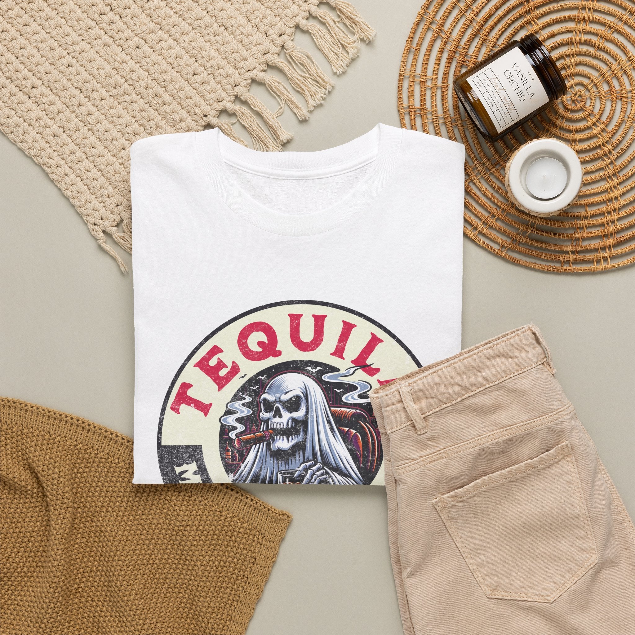 Tequila Makes Me Fun T-Shirt – Funny Party Graphic Tee with Skull &amp; Bottle Design
