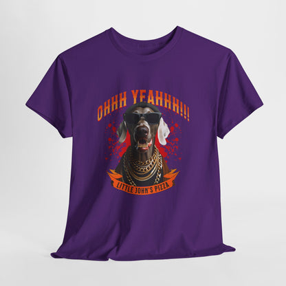 Little Johns Pizza Lover Unisex Tee, Ohhh Yeahhh Graphic Tee, Funny Dog T-Shirt, Food Lover Gift, Unisex Cotton Shirt