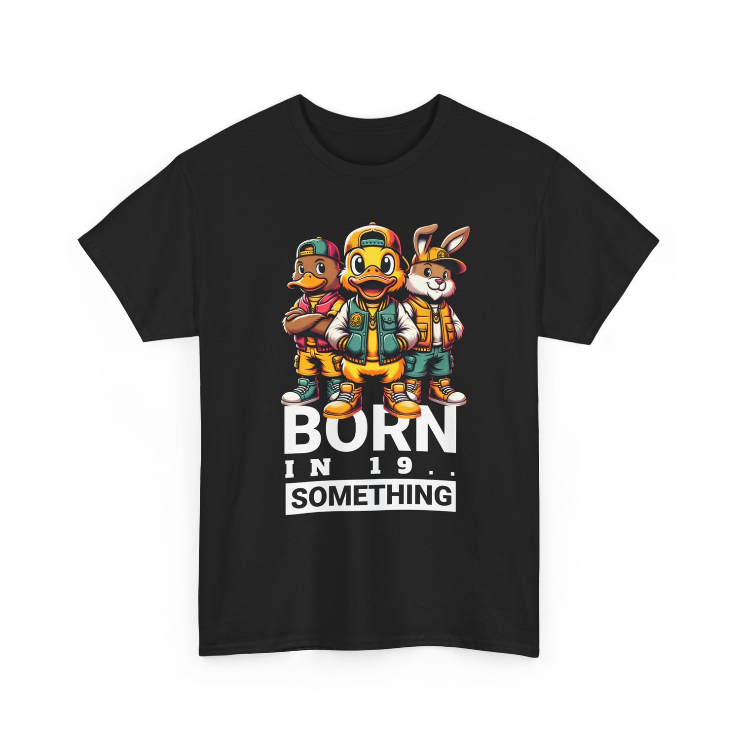 T-Shirt — "Born in 19__" Retro Cartoon Crew Graphic Tee