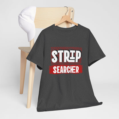 Step Searcher Graphic Tee — Vintage Red Stamped Design