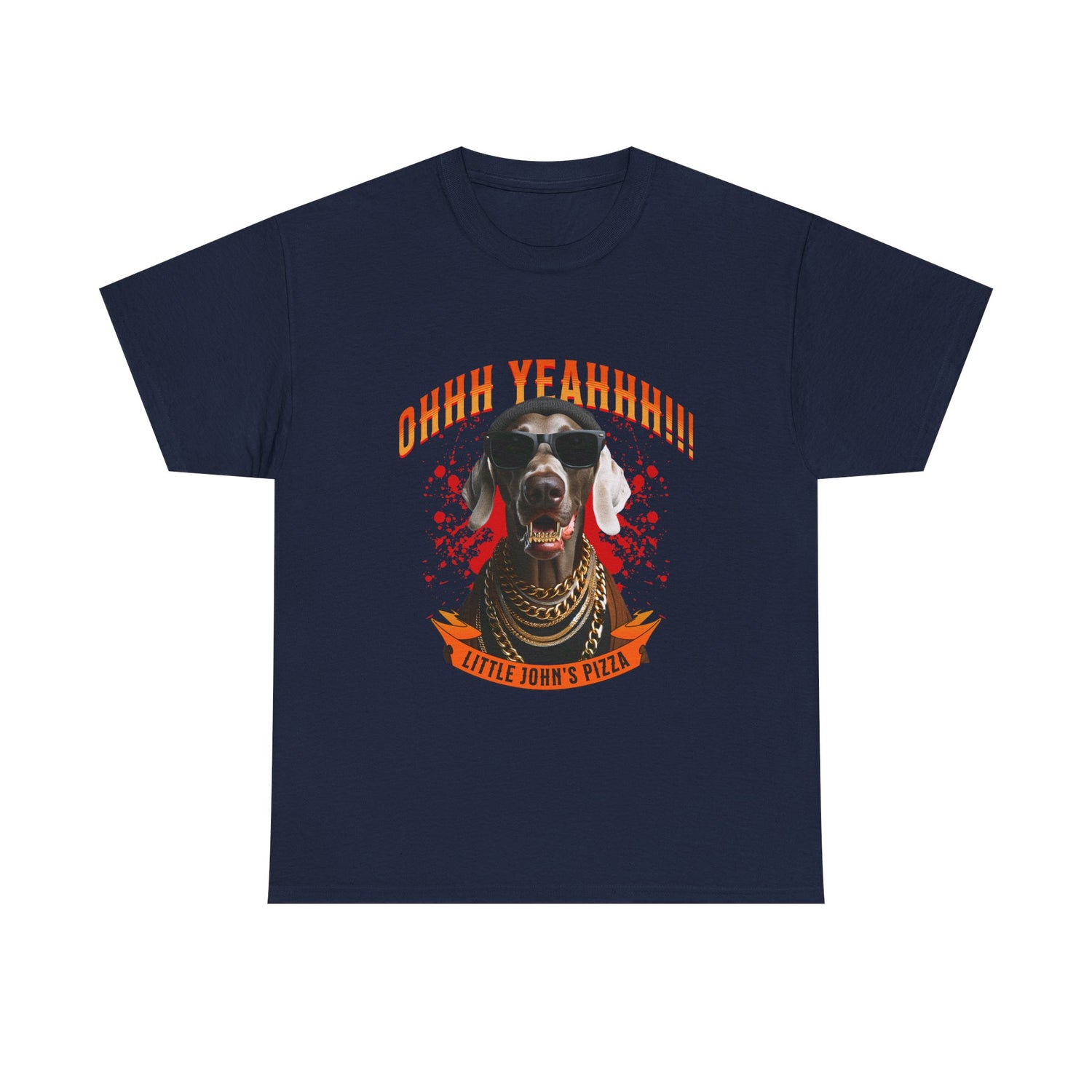 Little Johns Pizza Lover Unisex Tee, Ohhh Yeahhh Graphic Tee, Funny Dog T-Shirt, Food Lover Gift, Unisex Cotton Shirt
