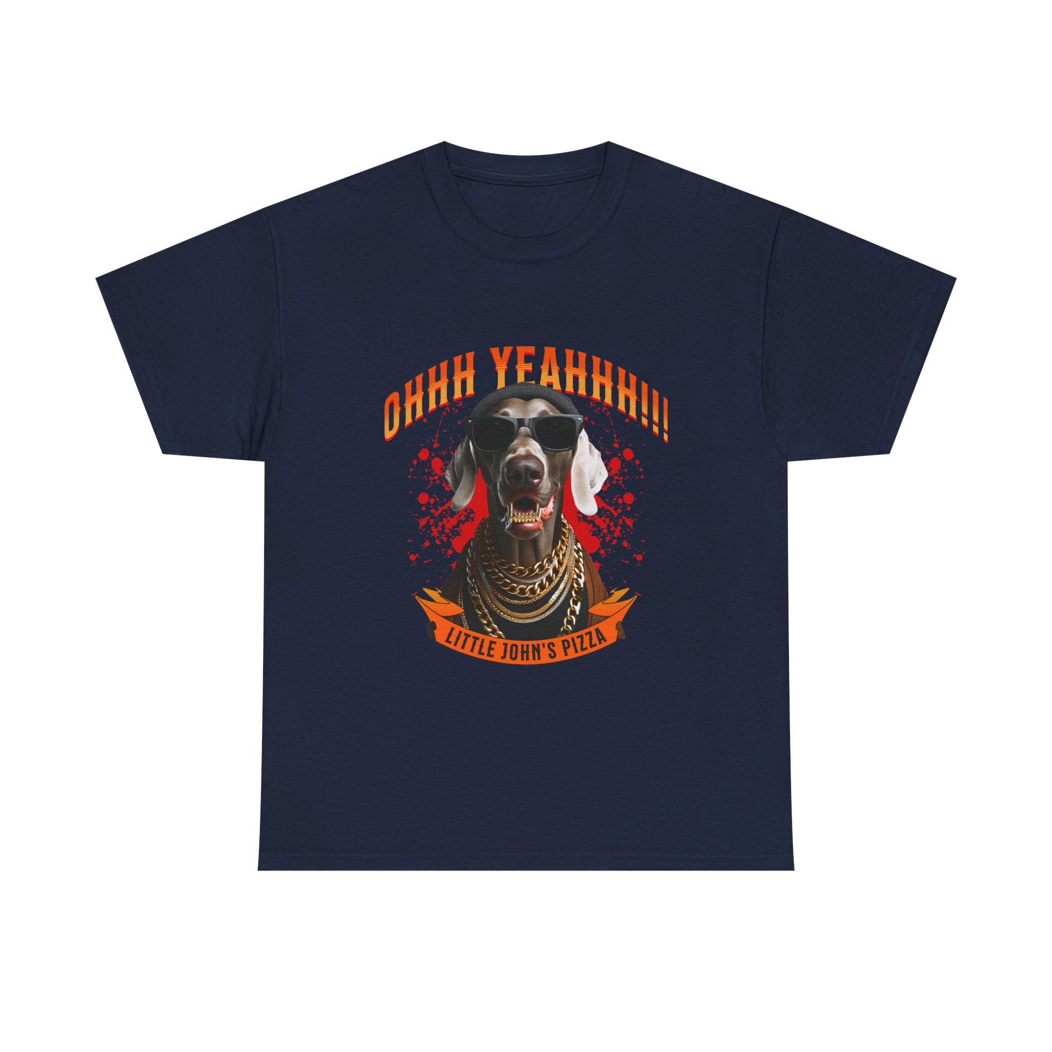 Little Johns Pizza Lover Unisex Tee, Ohhh Yeahhh Graphic Tee, Funny Dog T-Shirt, Food Lover Gift, Unisex Cotton Shirt