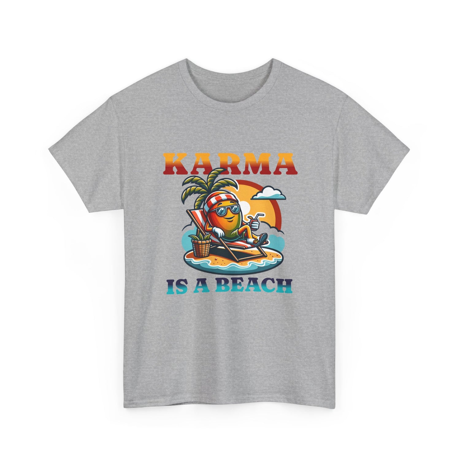 "Karma Is a Beach" Retro Tropical Tee