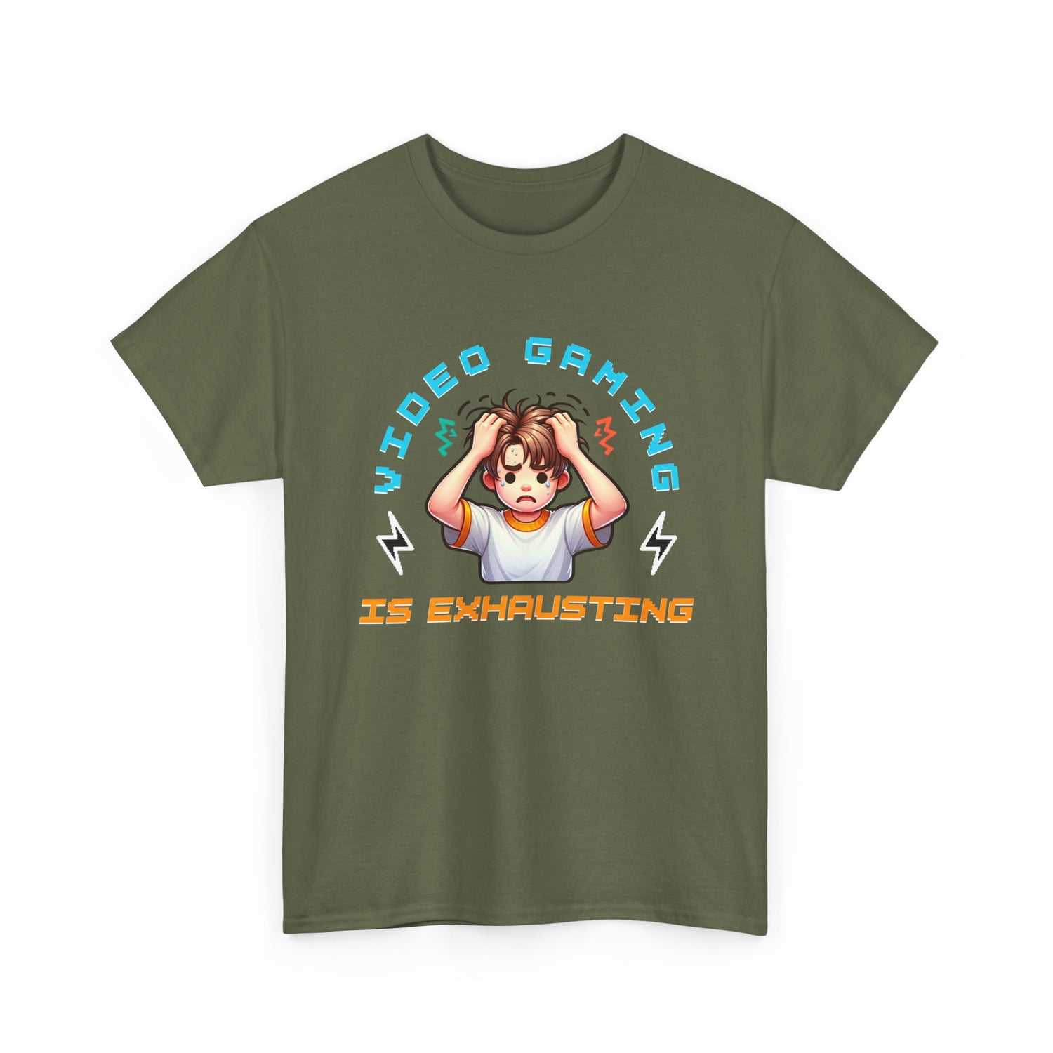 Gaming T‑Shirt — "Video Gaming Is Exhausting" Cute Anime Gamer Tee