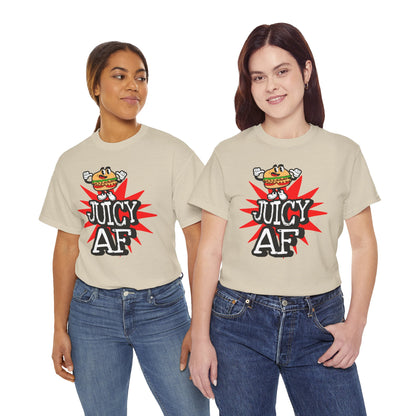 Juicy AF T-Shirt — Retro Cartoon Burger Graphic Tee