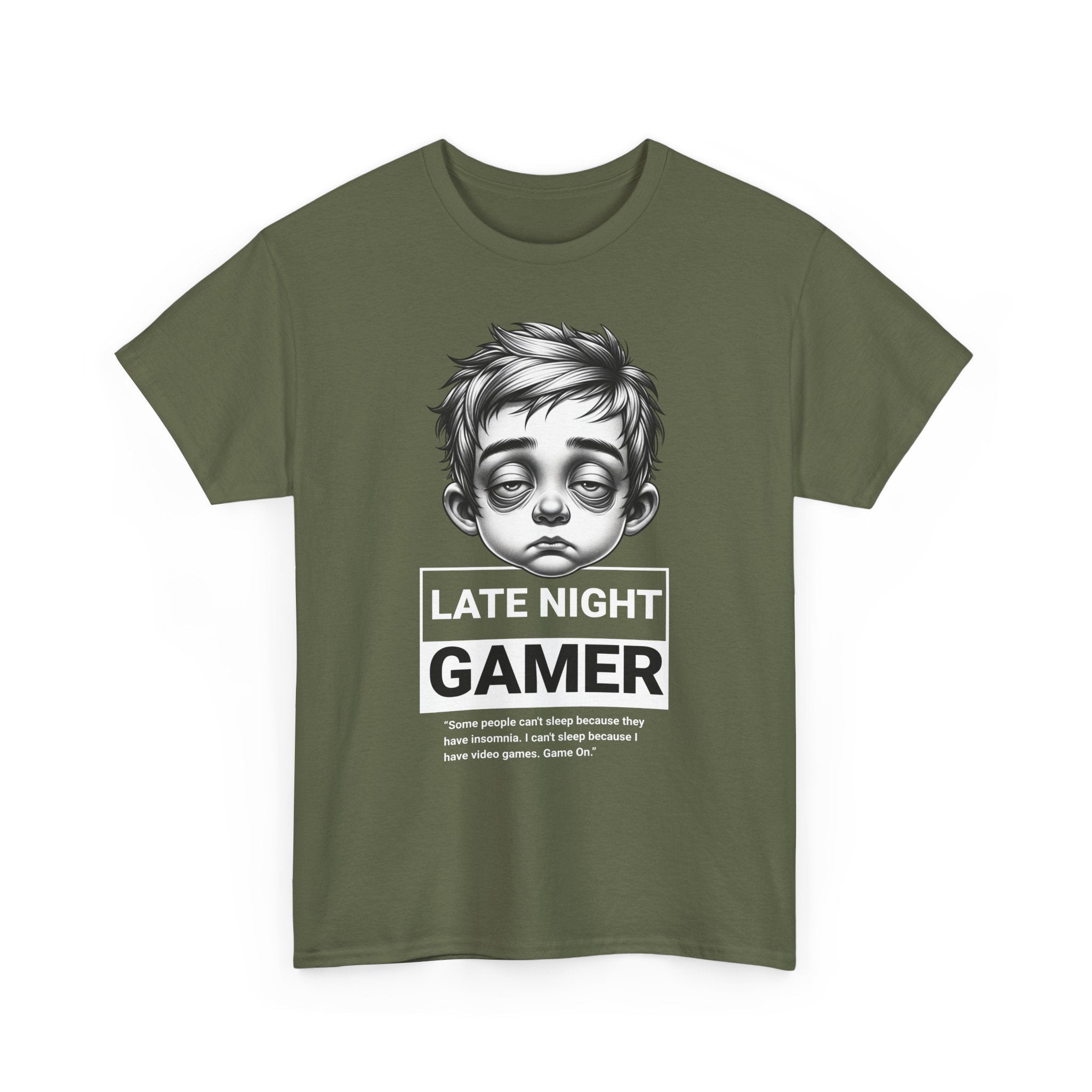 Late Night Gamer T-Shirt — Funny Sleepy Gamer Graphic Tee