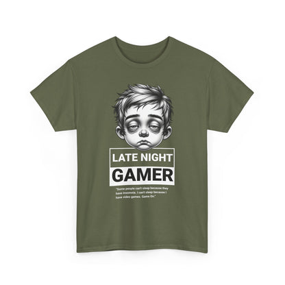 Late Night Gamer T-Shirt — Funny Sleepy Gamer Graphic Tee