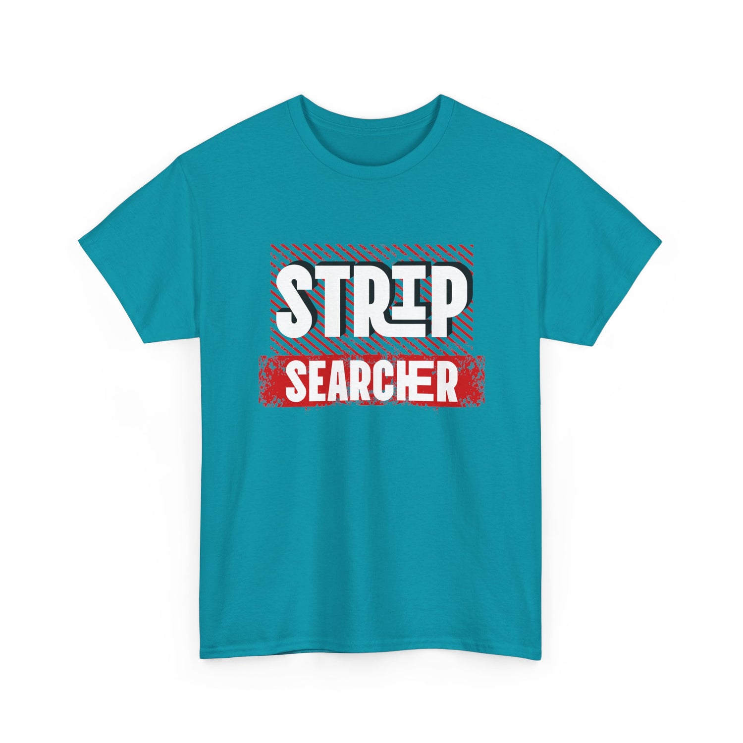 Step Searcher Graphic Tee — Vintage Red Stamped Design