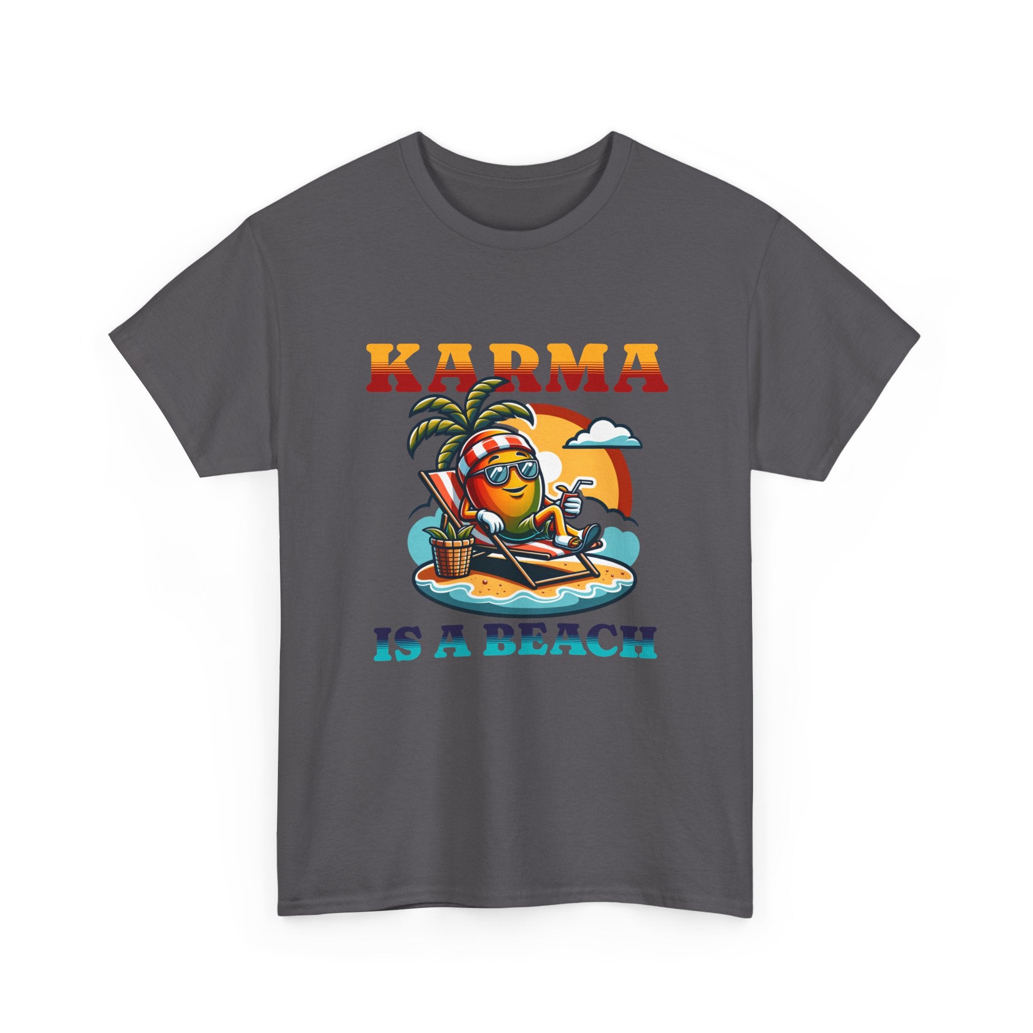 "Karma Is a Beach" Retro Tropical Tee