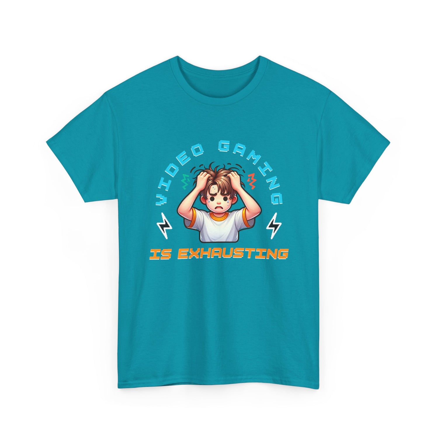 Gaming T‑Shirt — "Video Gaming Is Exhausting" Cute Anime Gamer Tee
