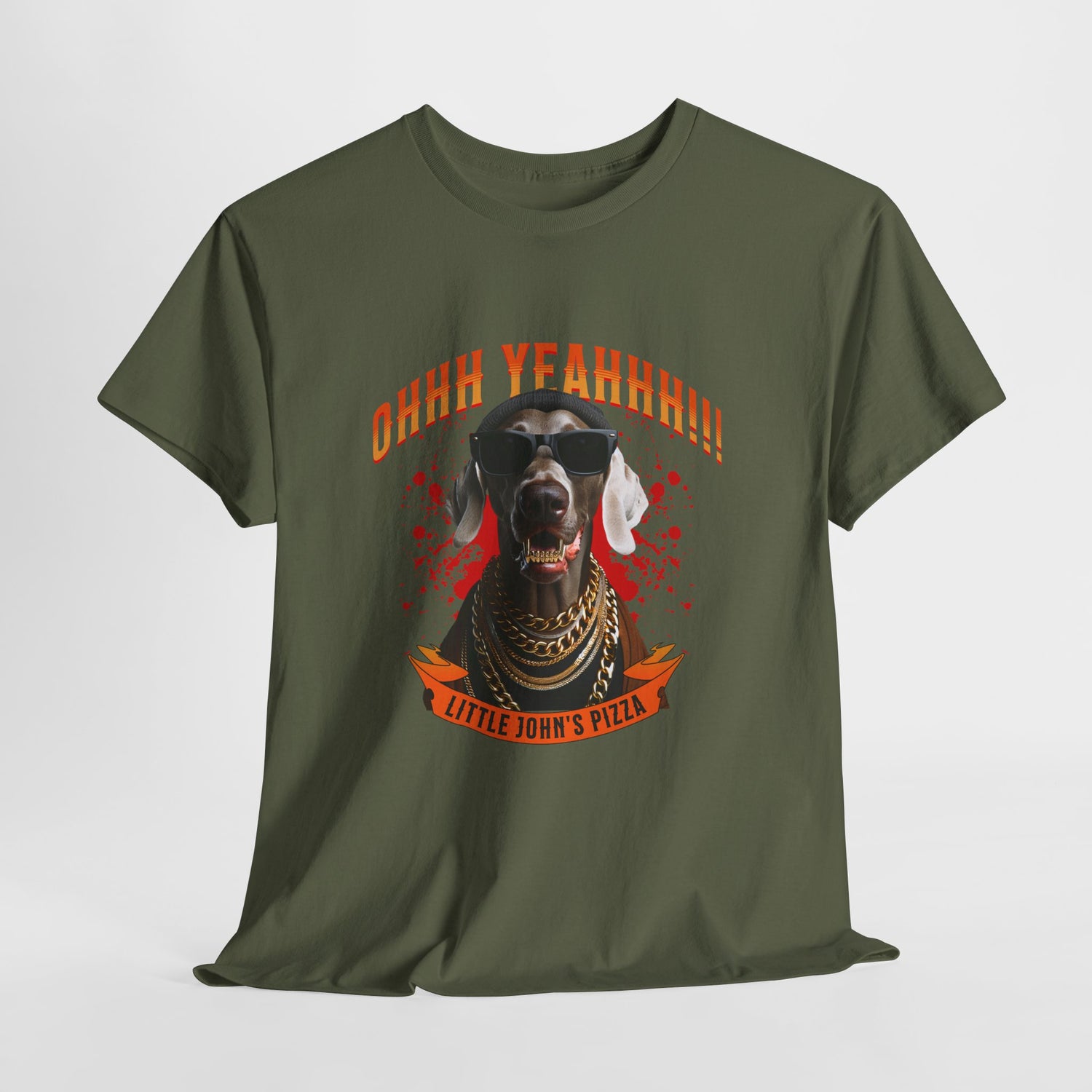 Little Johns Pizza Lover Unisex Tee, Ohhh Yeahhh Graphic Tee, Funny Dog T-Shirt, Food Lover Gift, Unisex Cotton Shirt