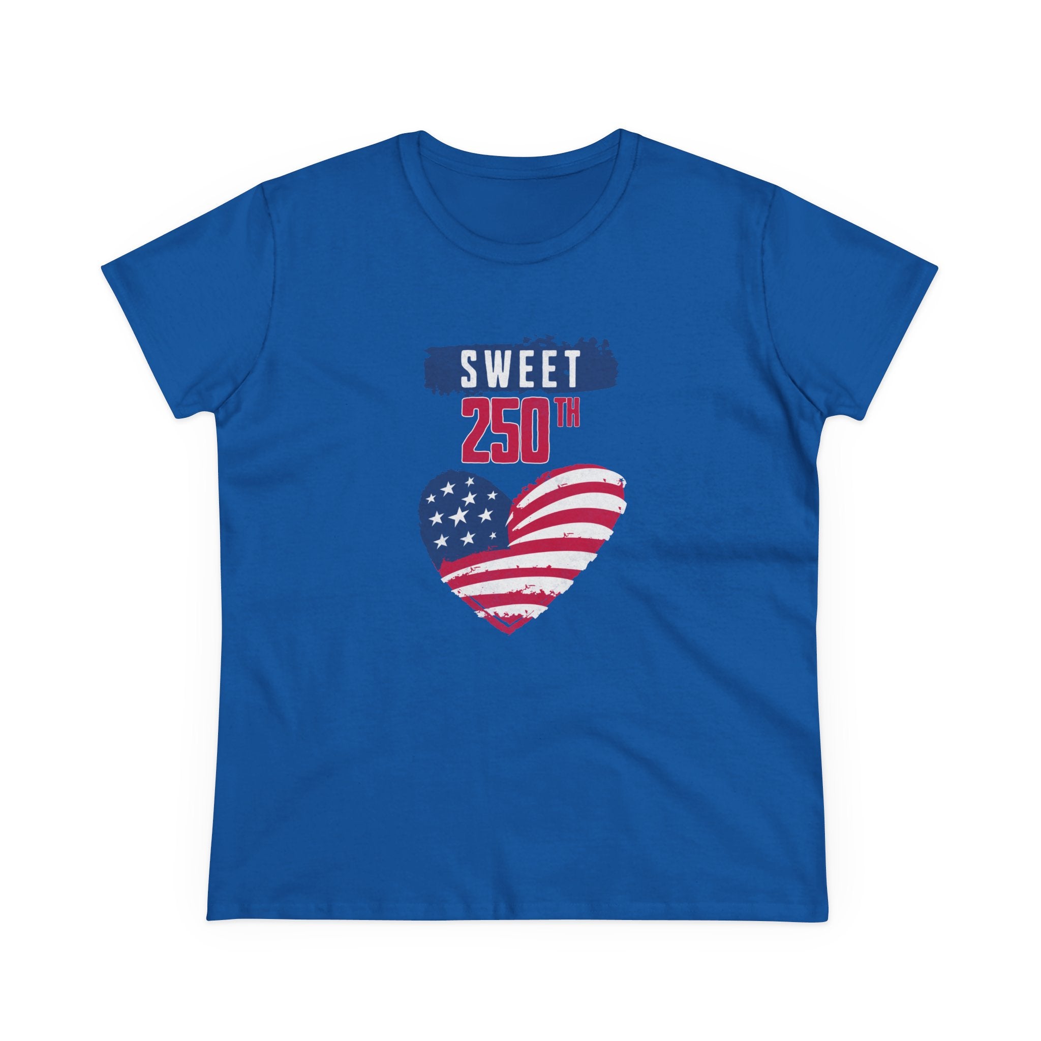 Sweet 250th American Flag Heart T‑Shirt