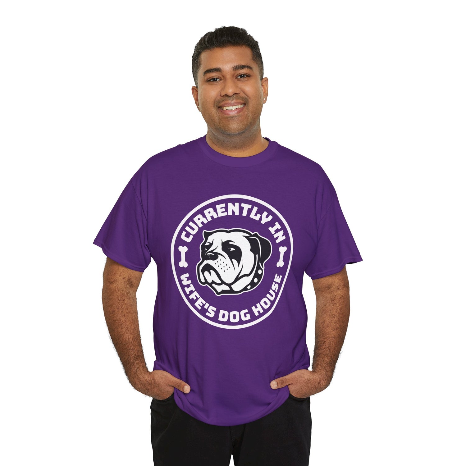 Currently In Wife’s Dog House – Funny Bulldog T-Shirt