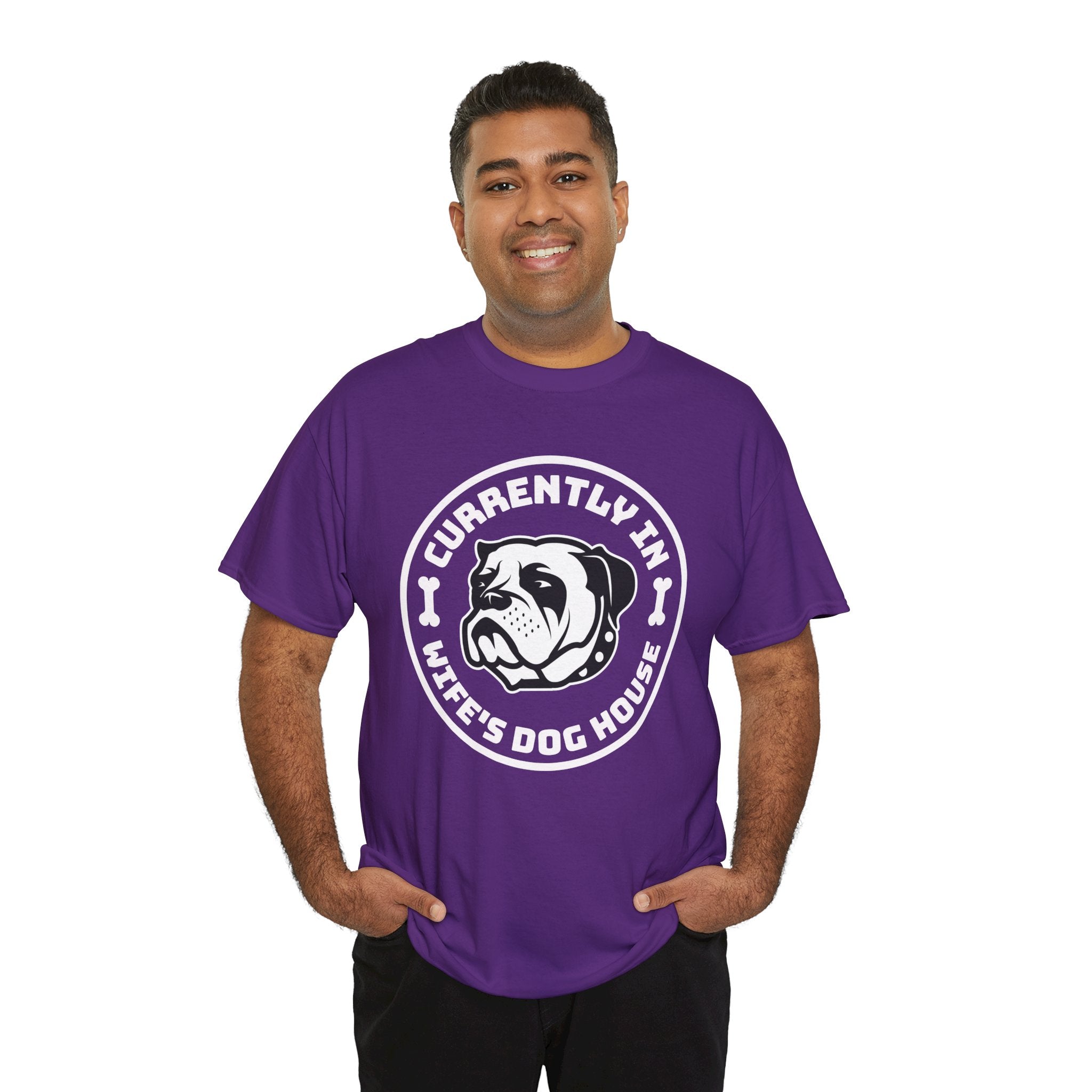 Currently In Wife’s Dog House – Funny Bulldog T-Shirt