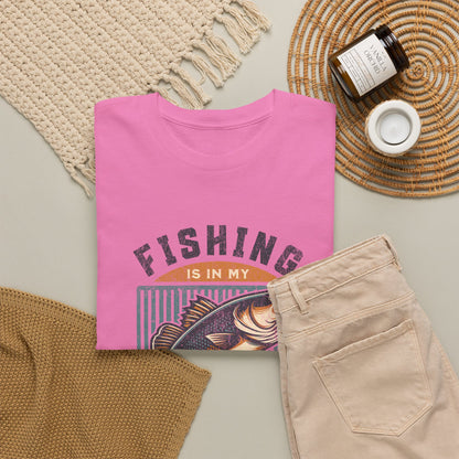 Fishing Is My Blood T-Shirt — Retro Bass Graphic Tee for Anglers