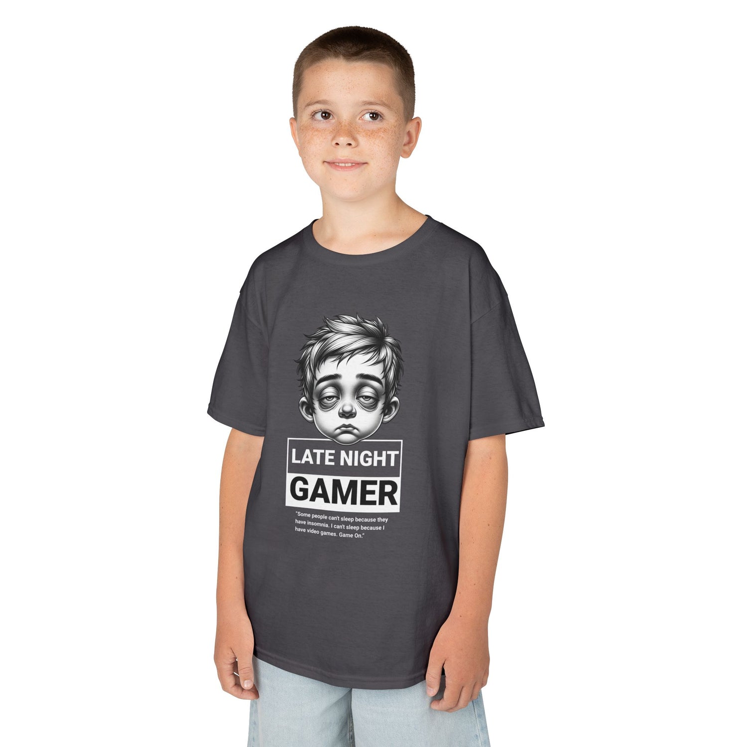 Late Night Gamer – Funny Kids Gaming T-Shirt