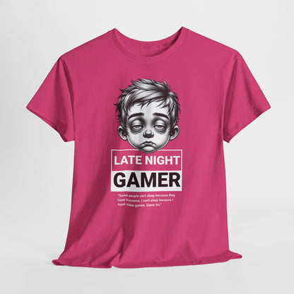 Late Night Gamer T-Shirt — Funny Sleepy Gamer Graphic Tee