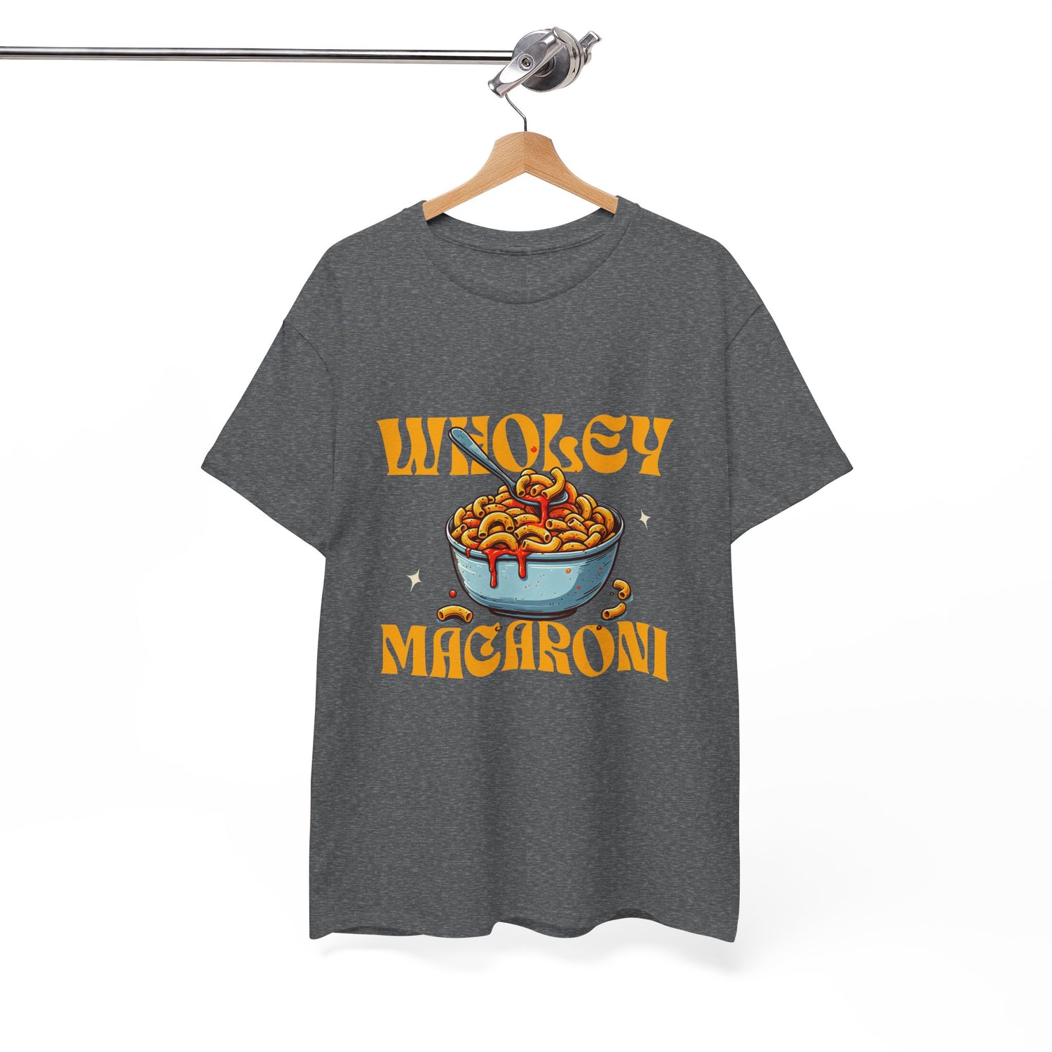 Wholey Macaroni Unisex Tee, Funny T-Shirt, Casual Graphic Shirt, Gift for Pasta Lovers, Foodie Apparel, Comfortable Everyday Wear