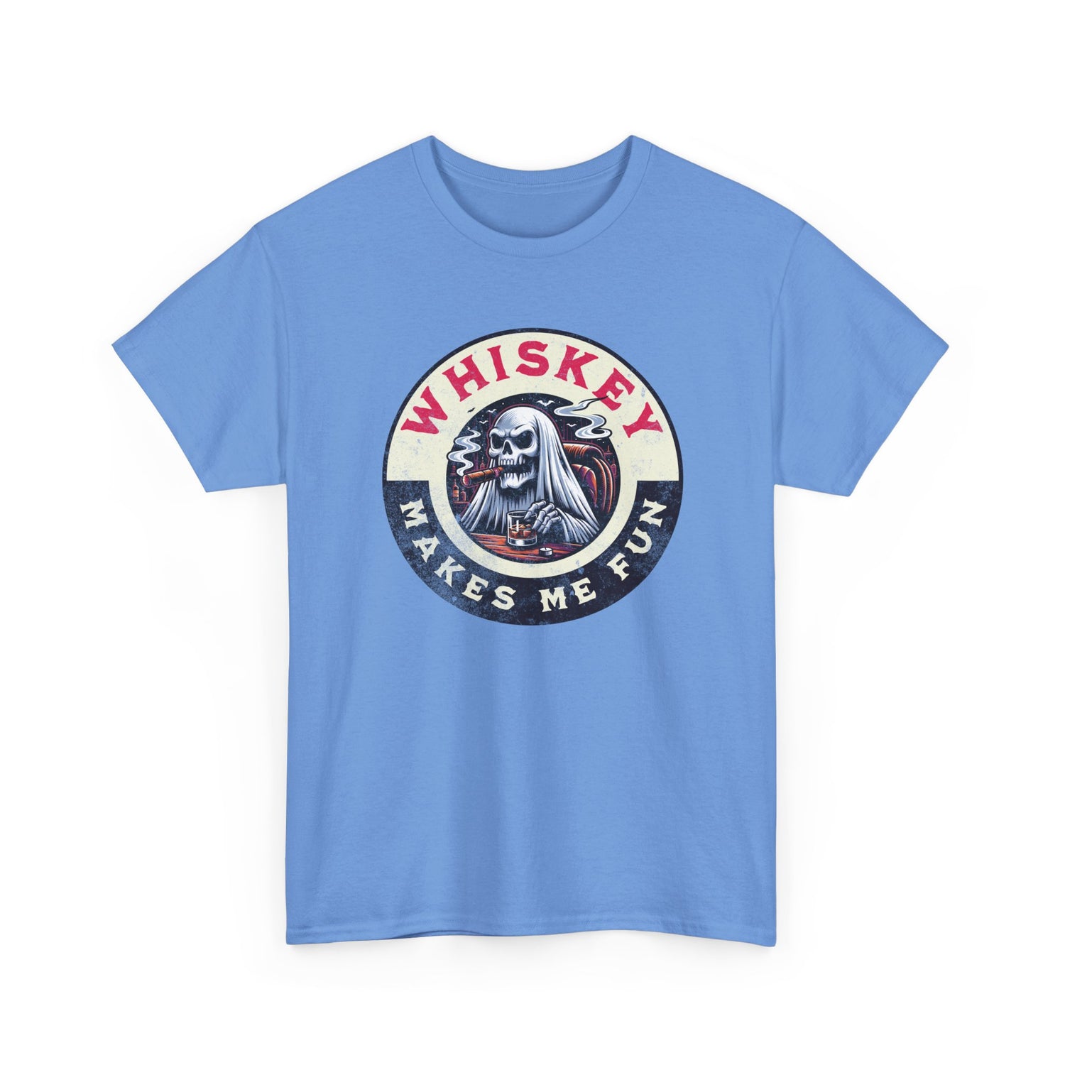 Whiskey Makes Me Fun T-Shirt — Vintage Skull Whiskey Graphic Tee