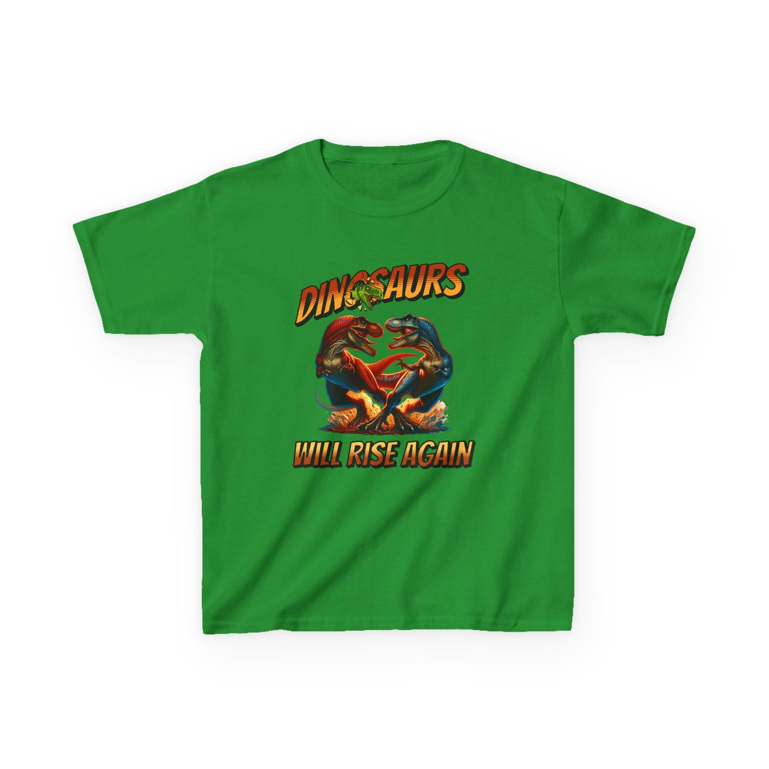 Kids Tee — "Dinosaurs Will Rise Again" Retro T-Rex Graphic