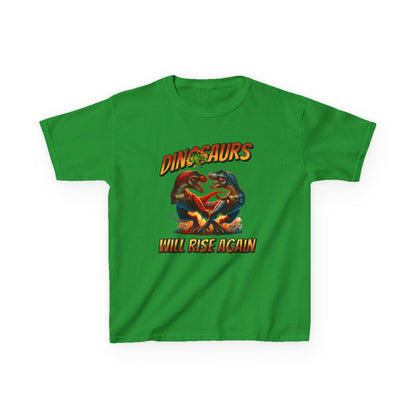 Kids Tee — "Dinosaurs Will Rise Again" Retro T-Rex Graphic