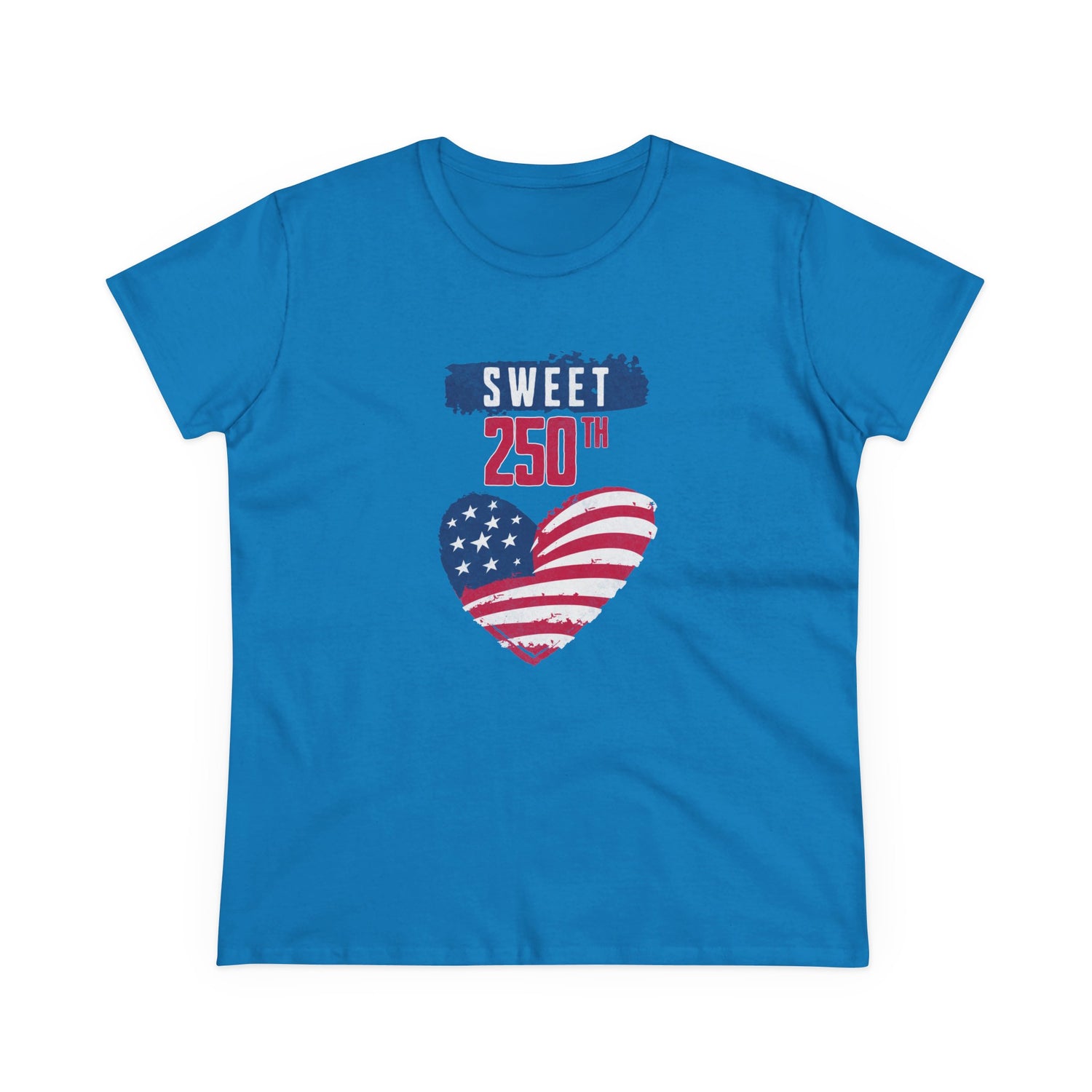 Sweet 250th American Flag Heart T‑Shirt