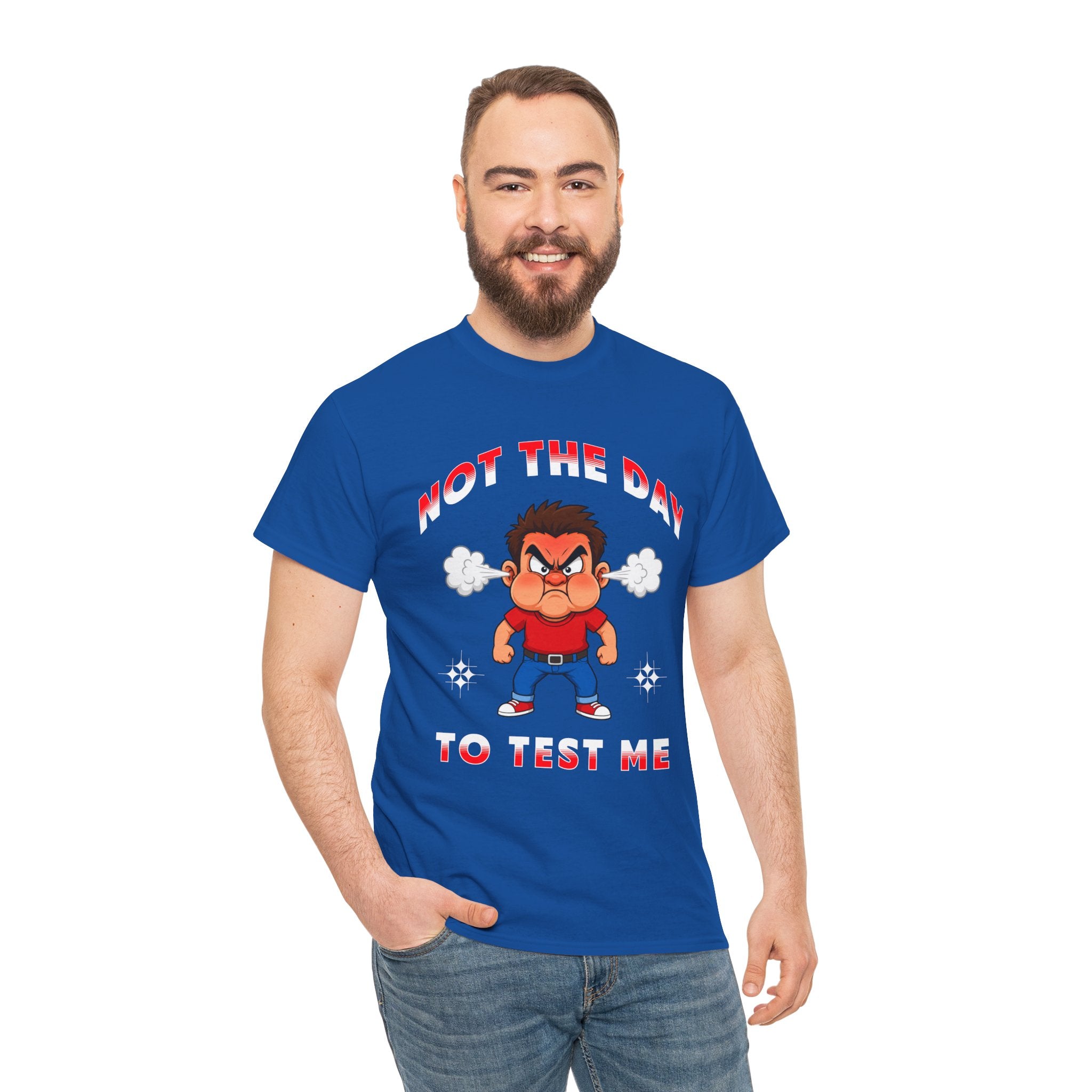 Not The Day To Test Me – Funny Angry Cartoon T-Shirt