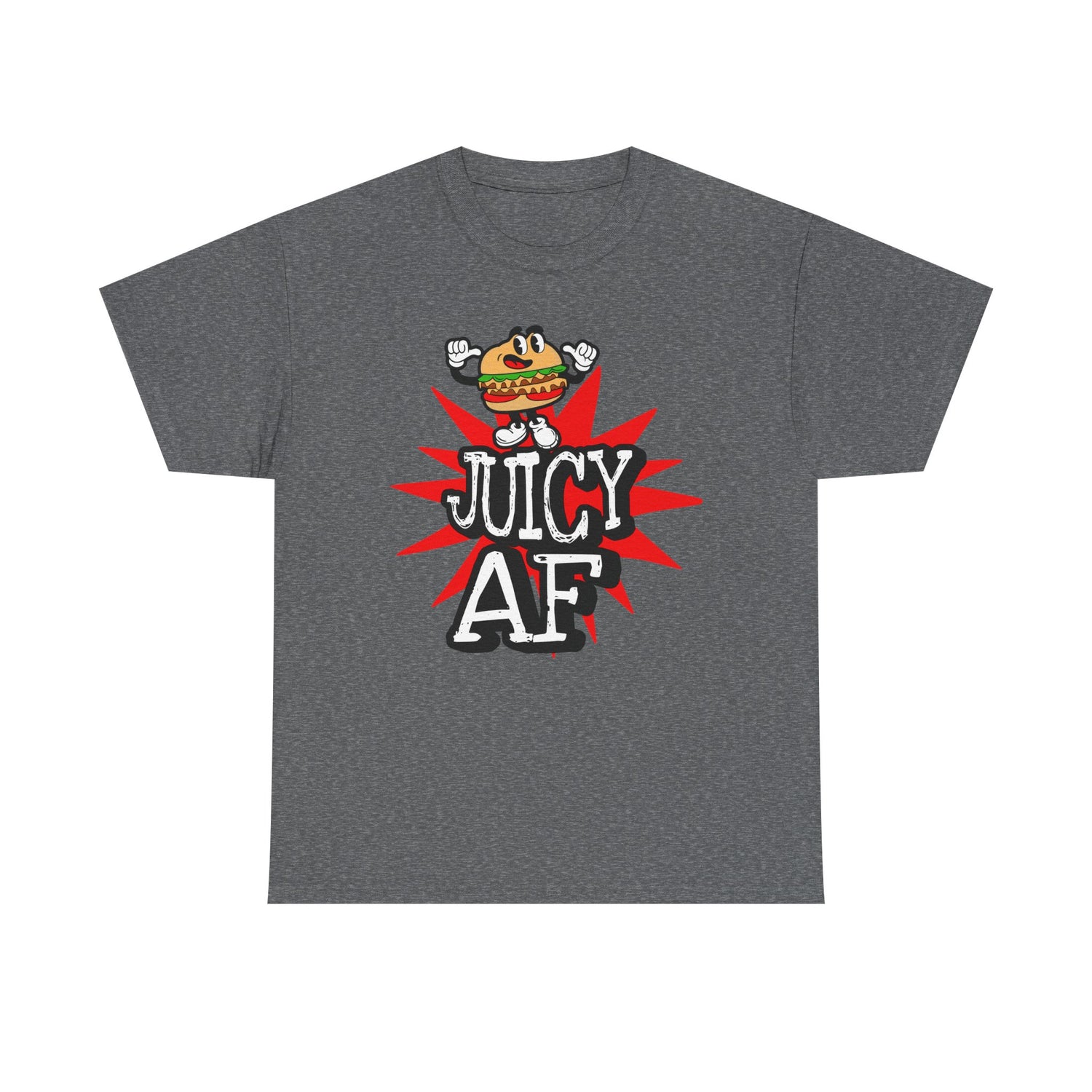Juicy AF T-Shirt — Retro Cartoon Burger Graphic Tee