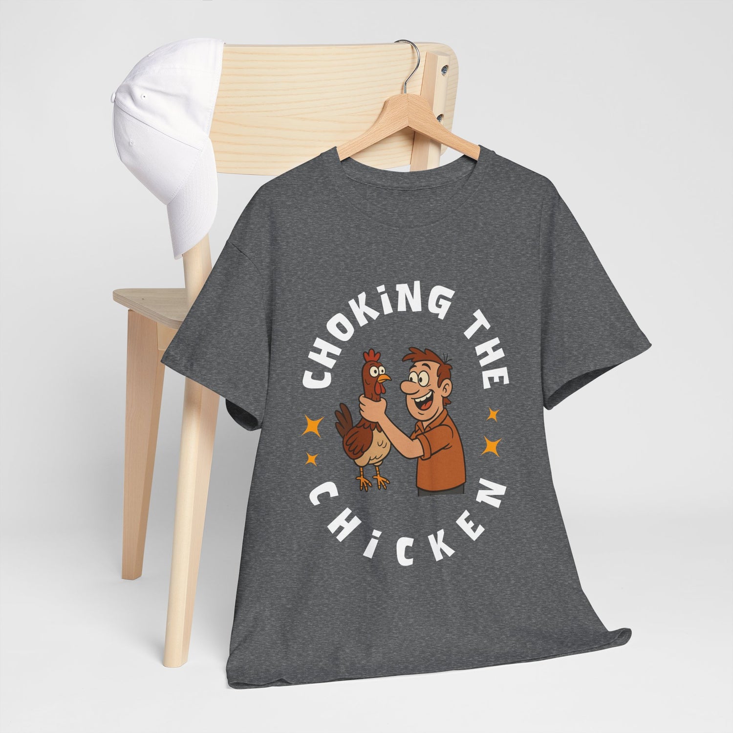 Choking the Chicken T-Shirt — Funny Retro Chicken Holding Graphic Tee