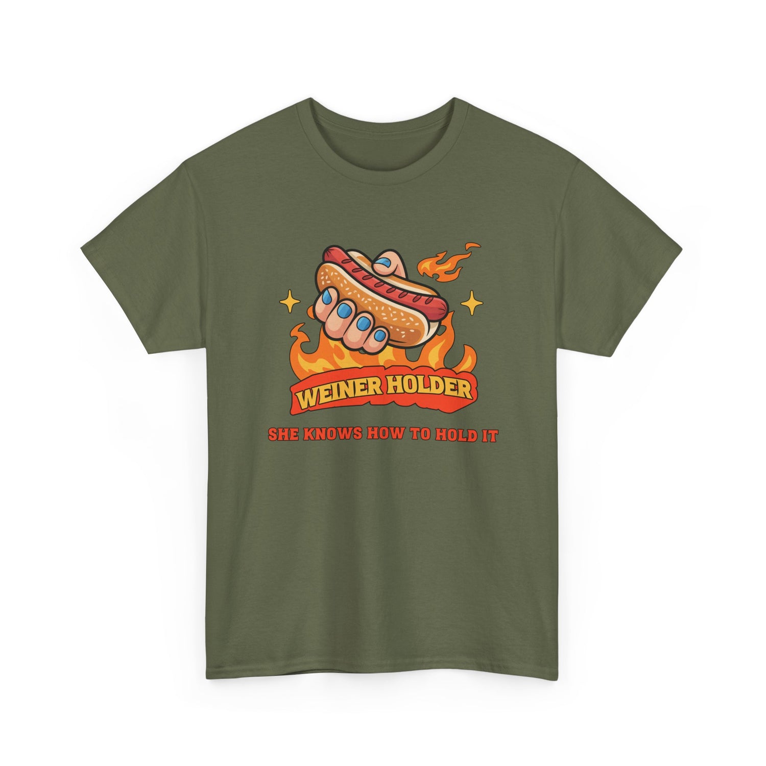 Funny Hot Dog T-Shirt — Weiner Holder Adult-Themed Tee