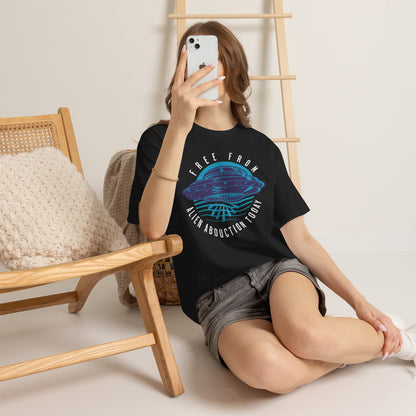 Alien Abduction Tee — "Free From Alien Abduction Today" UFO Graphic Shirt